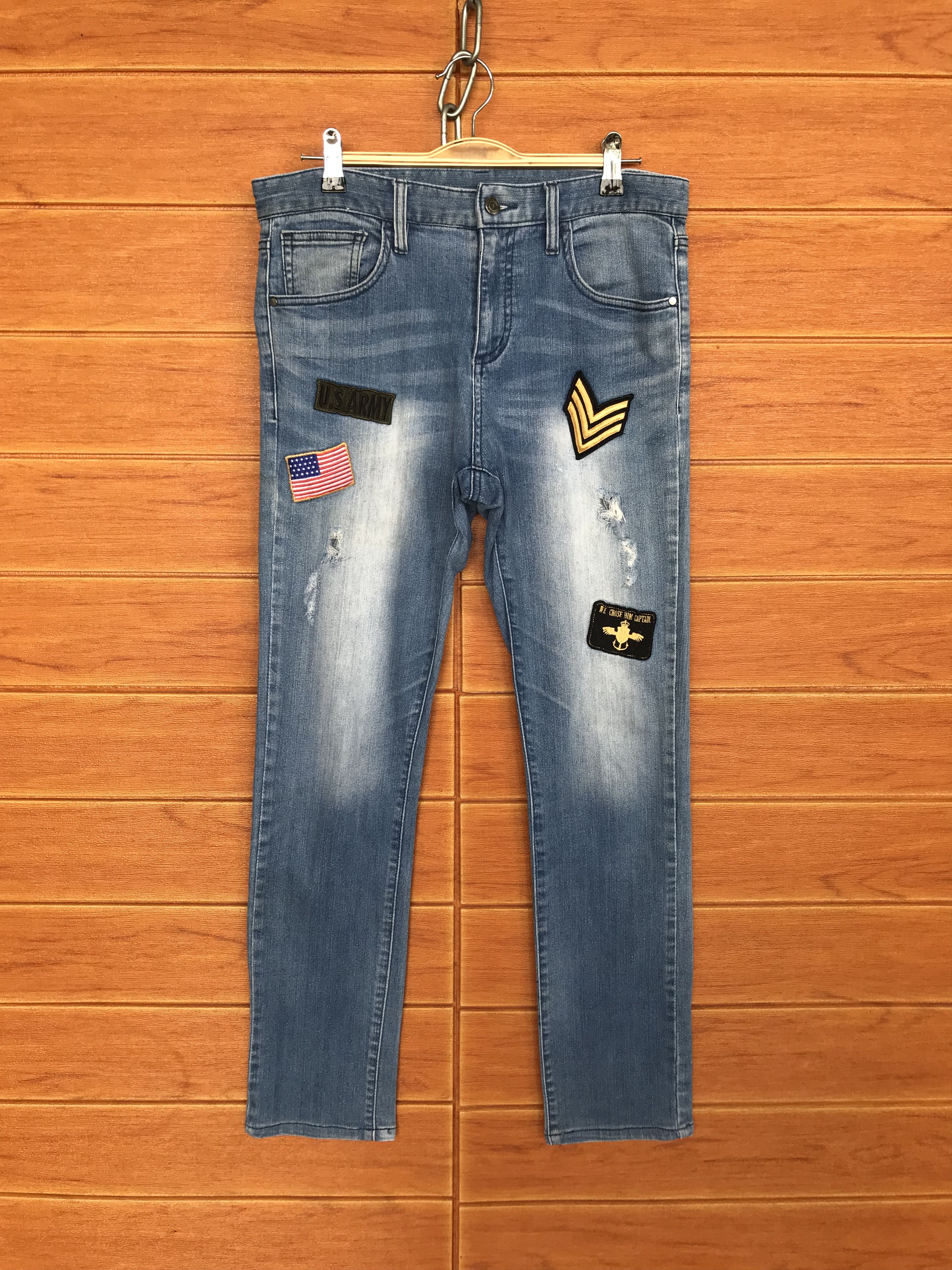Japanese Brand Patchwork Distressed Denim Jeans
