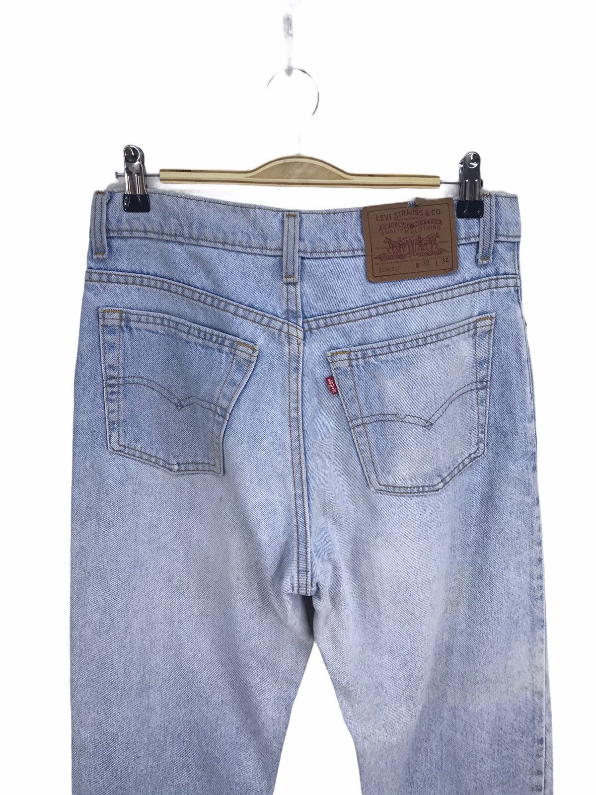 Levi's Vintage 1994 Lot 510 Levis Bleach Wash Yellowish Denim Jeans Size US 31 - 5 Thumbnail