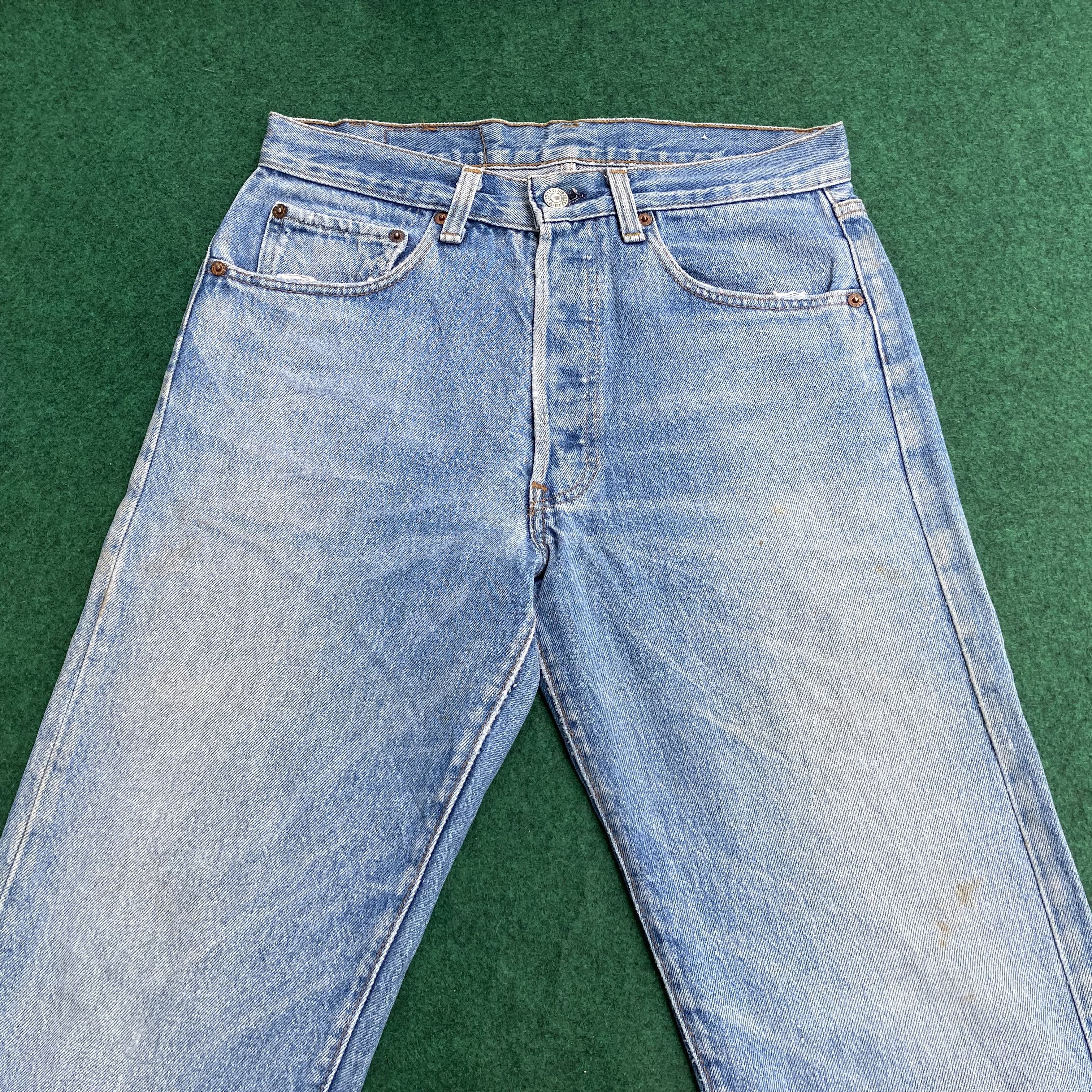 Levi's × Vintage Vtg Levis 501 Distressed Ripped Light Wash 80s Punk Jeans Size US 28 / EU 44 - 3 Thumbnail