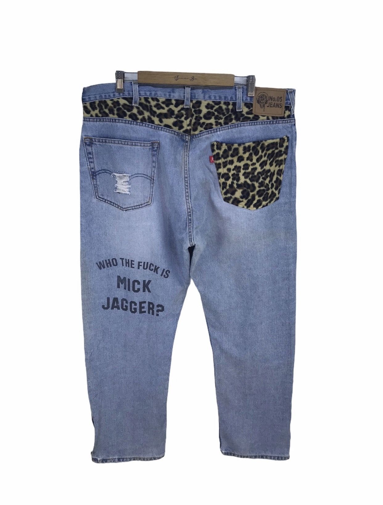 Levi's Vintage Levis Reconstructed/Custom By No 5 Jeans Mick Jagger Size US 39 - 3 Thumbnail