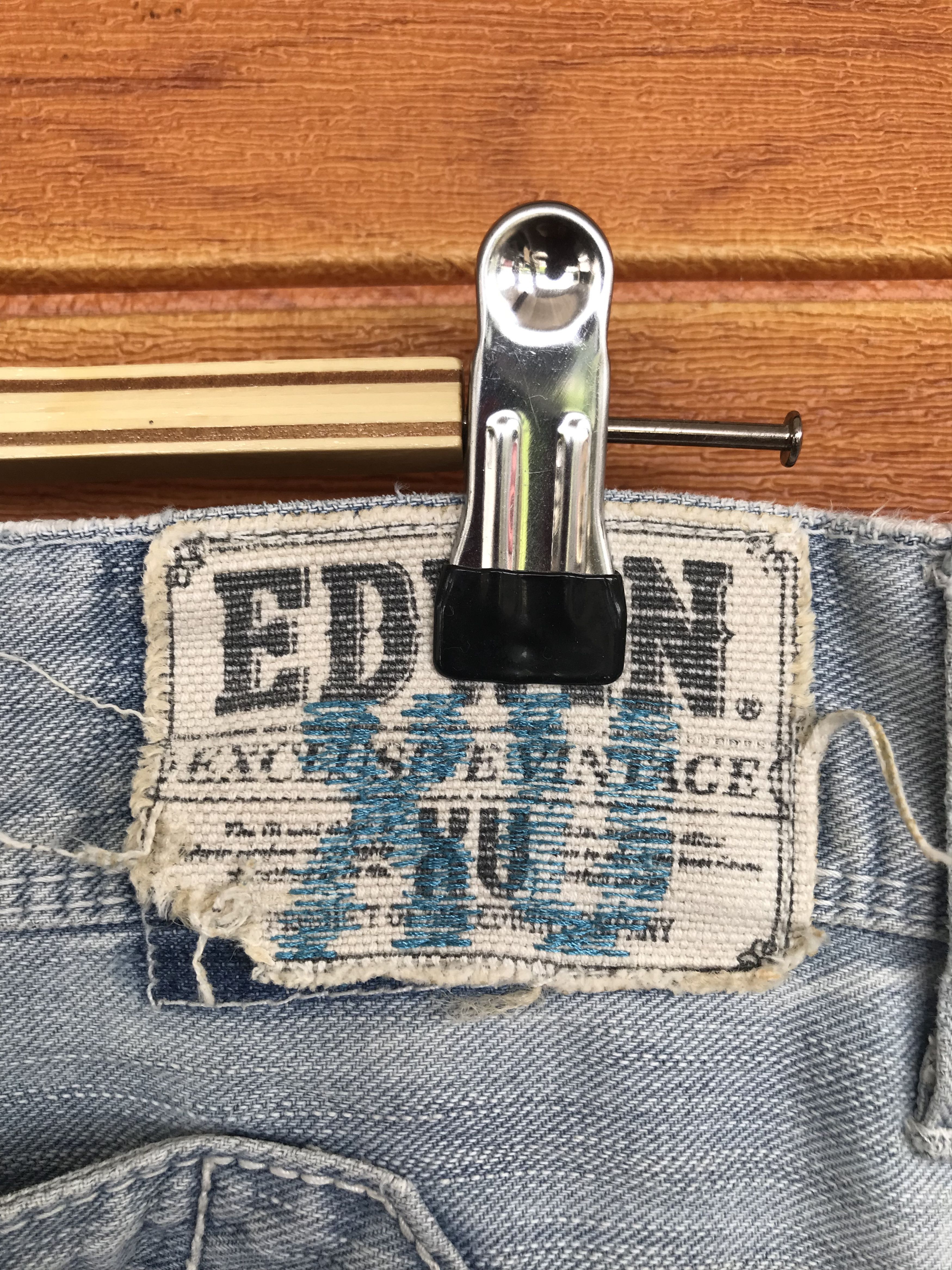 Edwin Flare Jeans Edwin Patchwork Distressed Denim Boot Cut Size US 31 - 14 Thumbnail