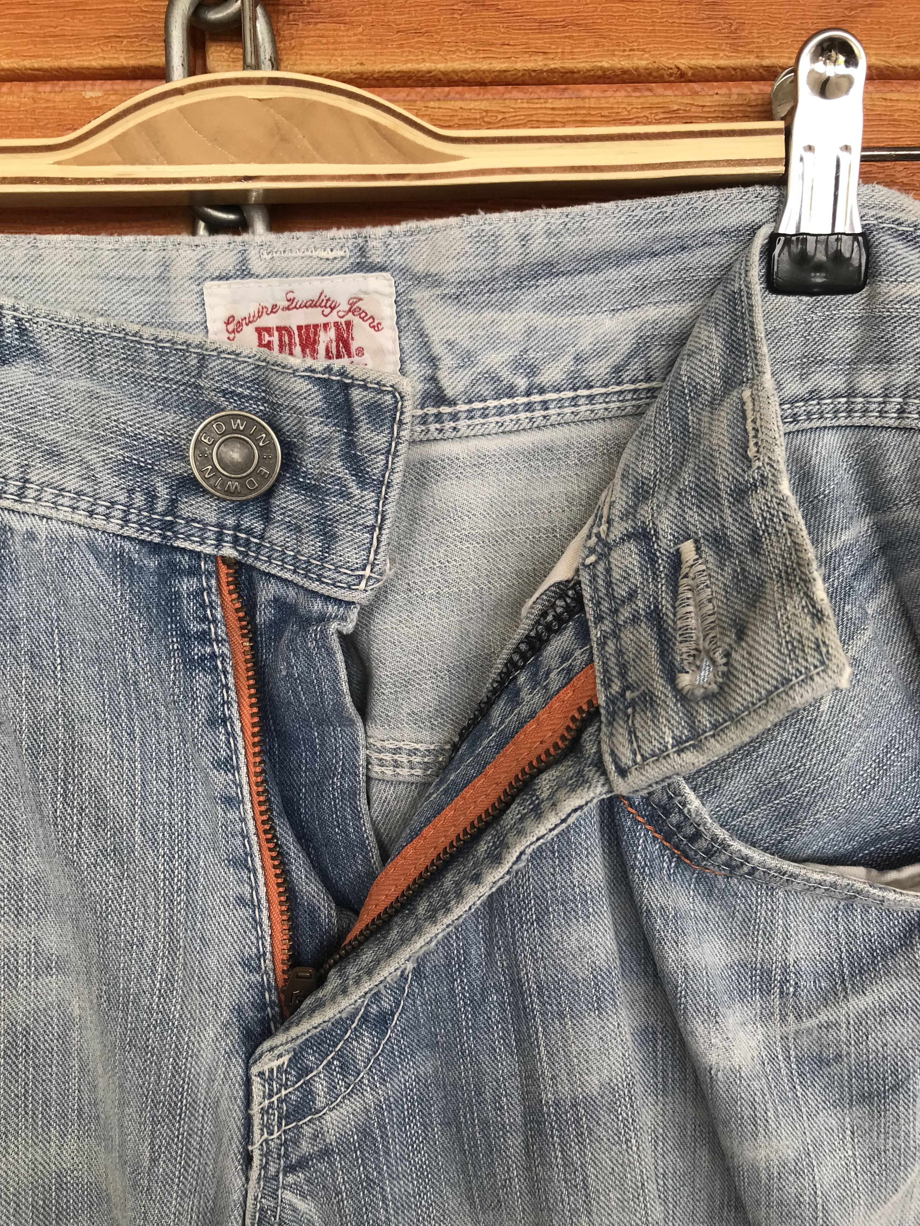 Edwin Flare Jeans Edwin Patchwork Distressed Denim Boot Cut Size US 31 - 17 Thumbnail