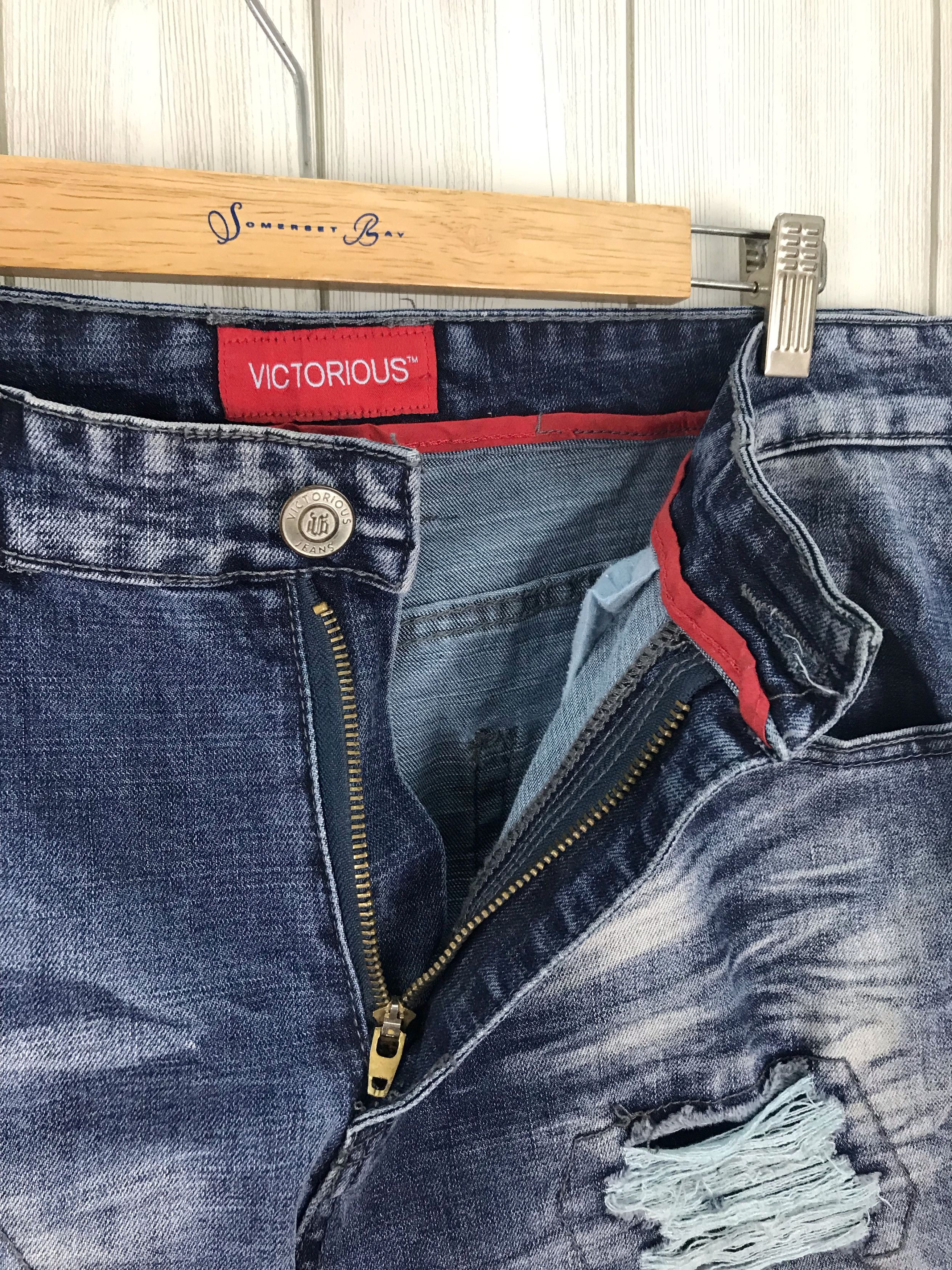 Affliction Japanese Brand VICTORIOUS Distressed Biker Denim Jeans Size US 34 / EU 50 - 18 Thumbnail