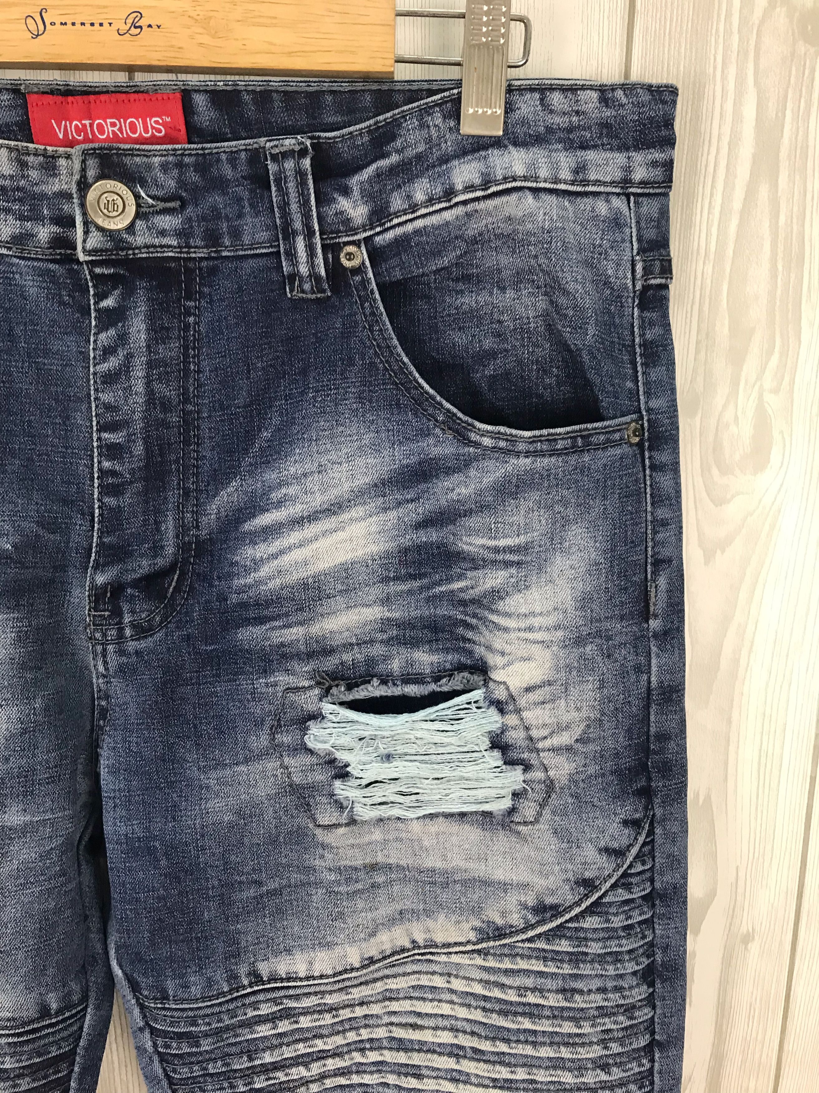 Affliction Japanese Brand VICTORIOUS Distressed Biker Denim Jeans Size US 34 / EU 50 - 4 Thumbnail