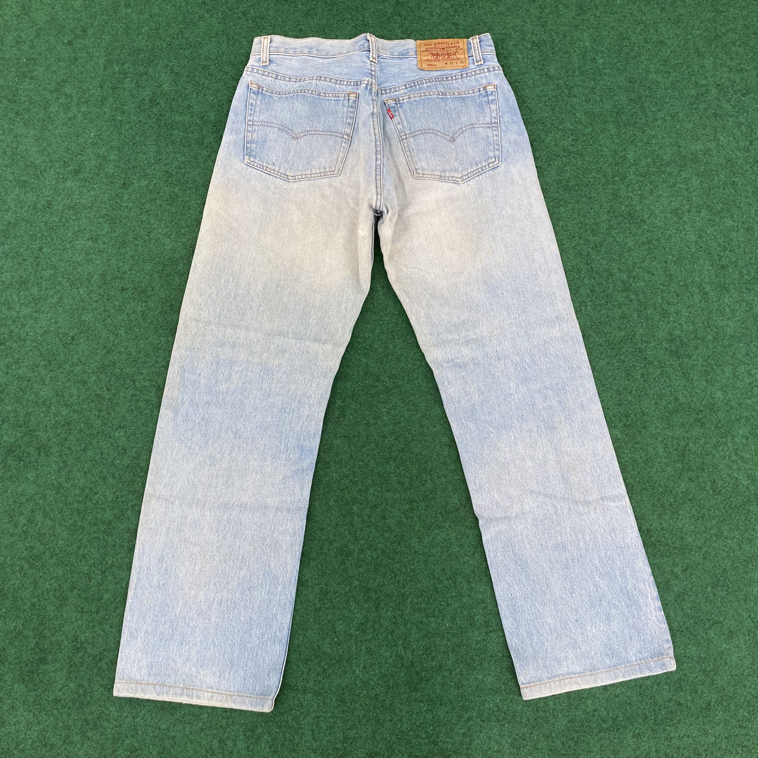Levi's × Vintage Vtg Levis 501xx Distressed Ripped Light Wash 90s Jeans Size US 30 / EU 46 - 10 Thumbnail