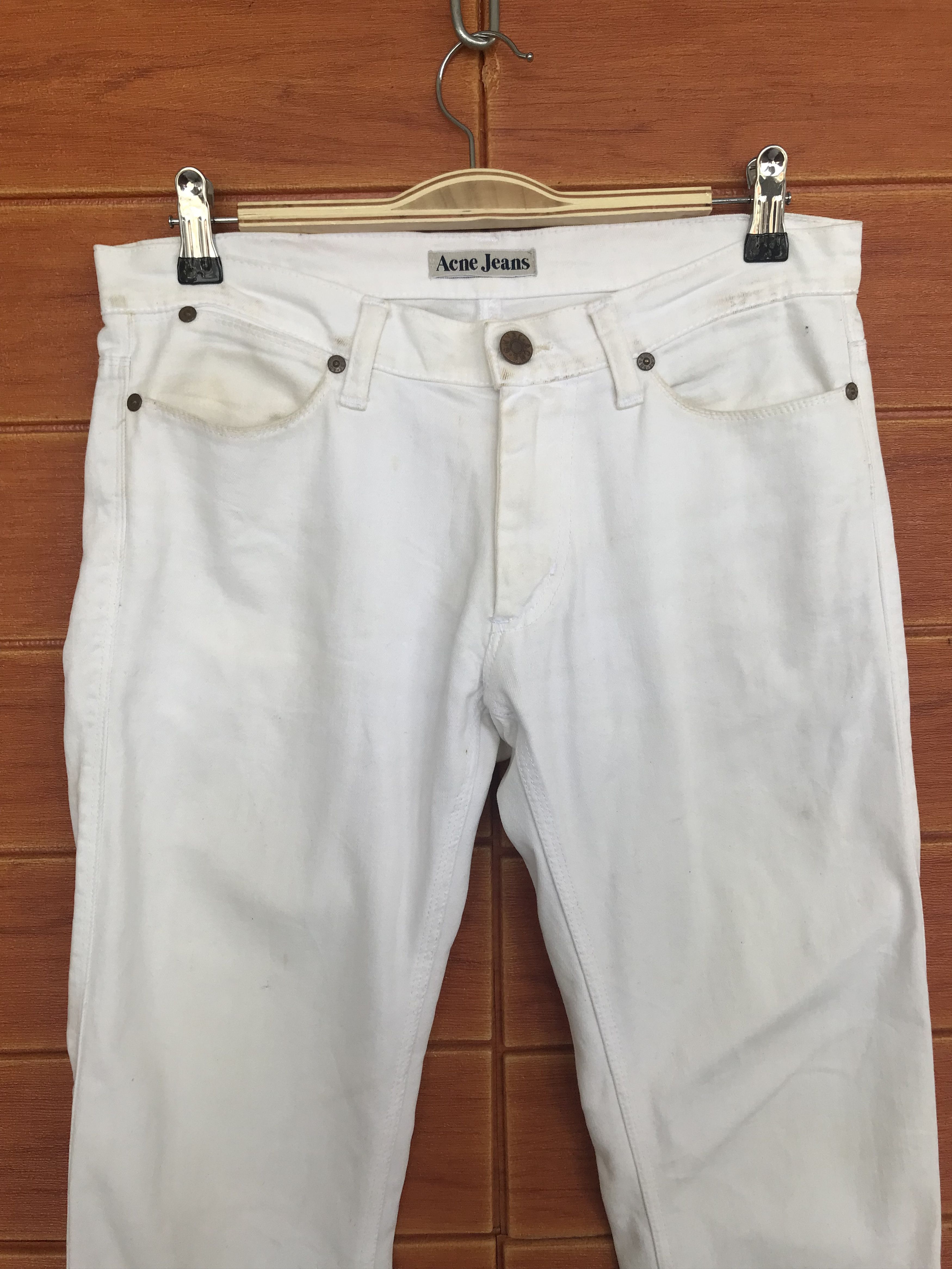 Acne Studios Acne Max White Slim Fit Denim Pants Size US 28 / EU 44 - 2 Thumbnail