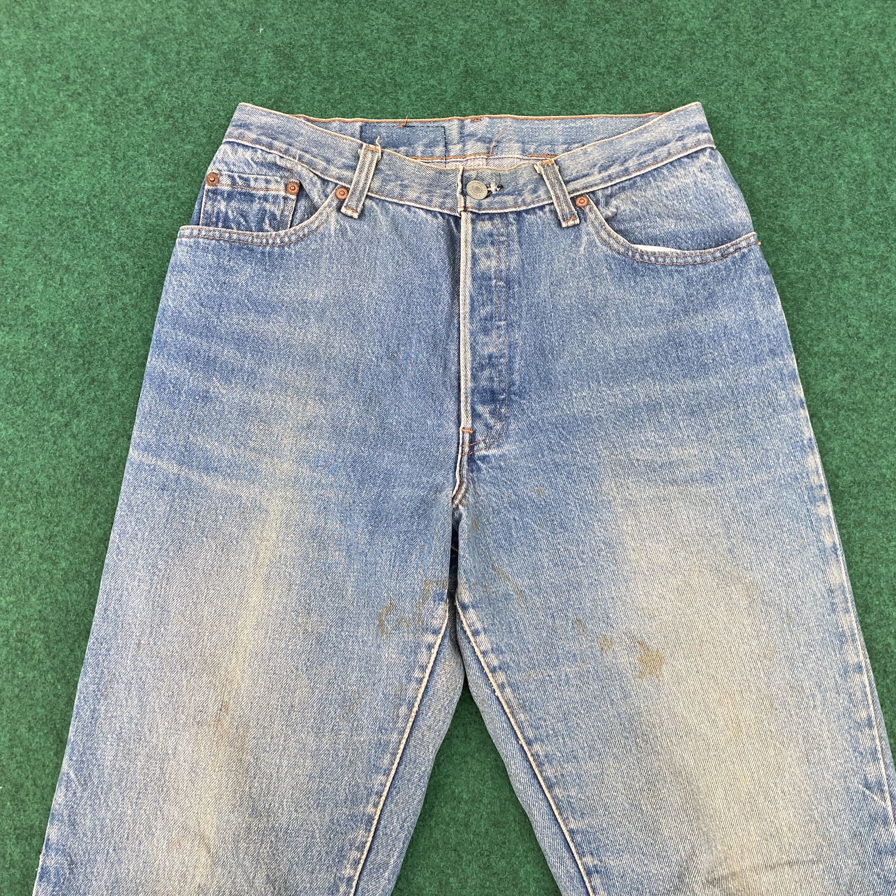 Levi's × Vintage Vtg Levis 501 26501 Distressed Ripped Light Wash Punk Jeans Size US 29 - 3 Thumbnail
