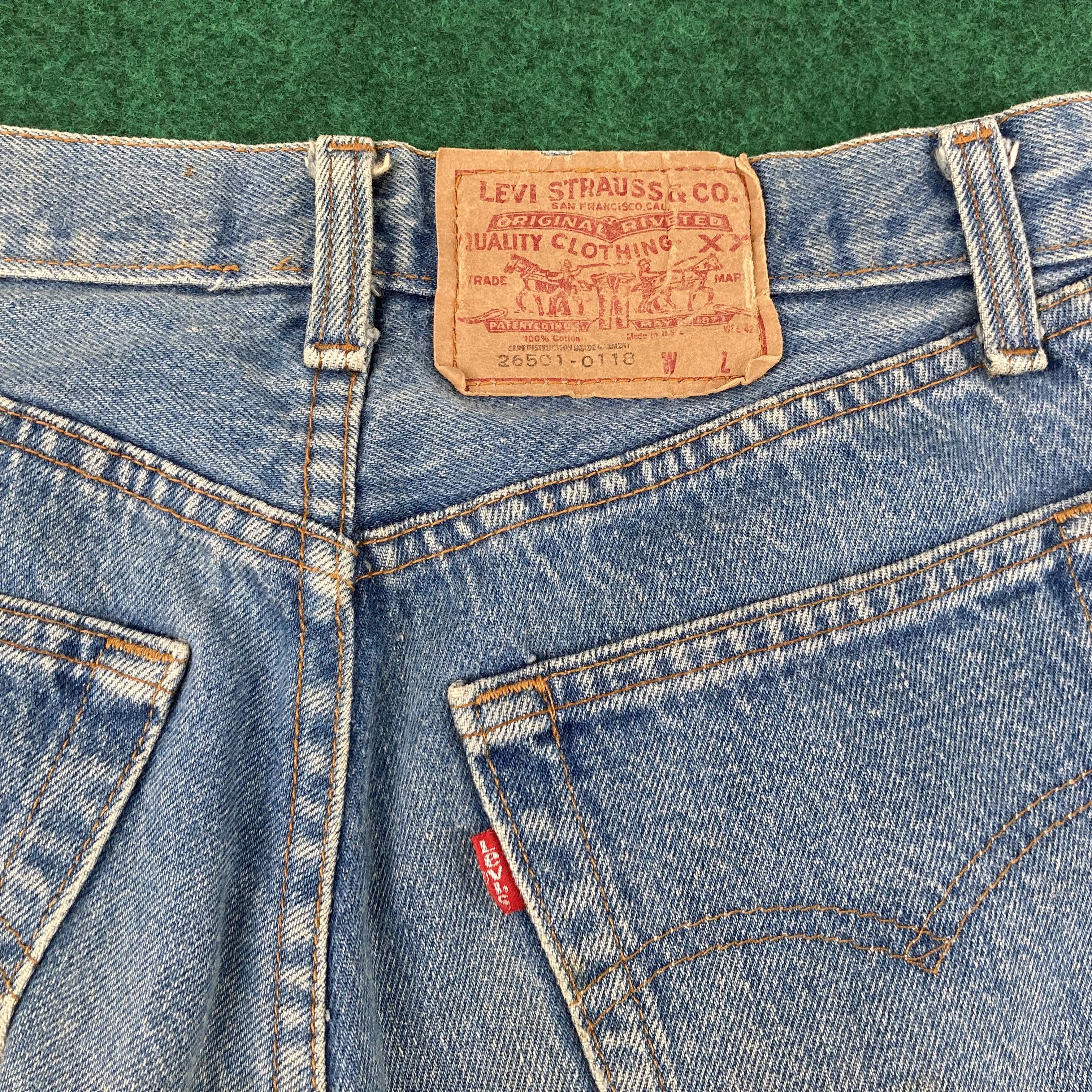 Levi's × Vintage Vtg Levis 501 26501 Distressed Ripped Light Wash Punk Jeans Size US 29 - 7 Thumbnail
