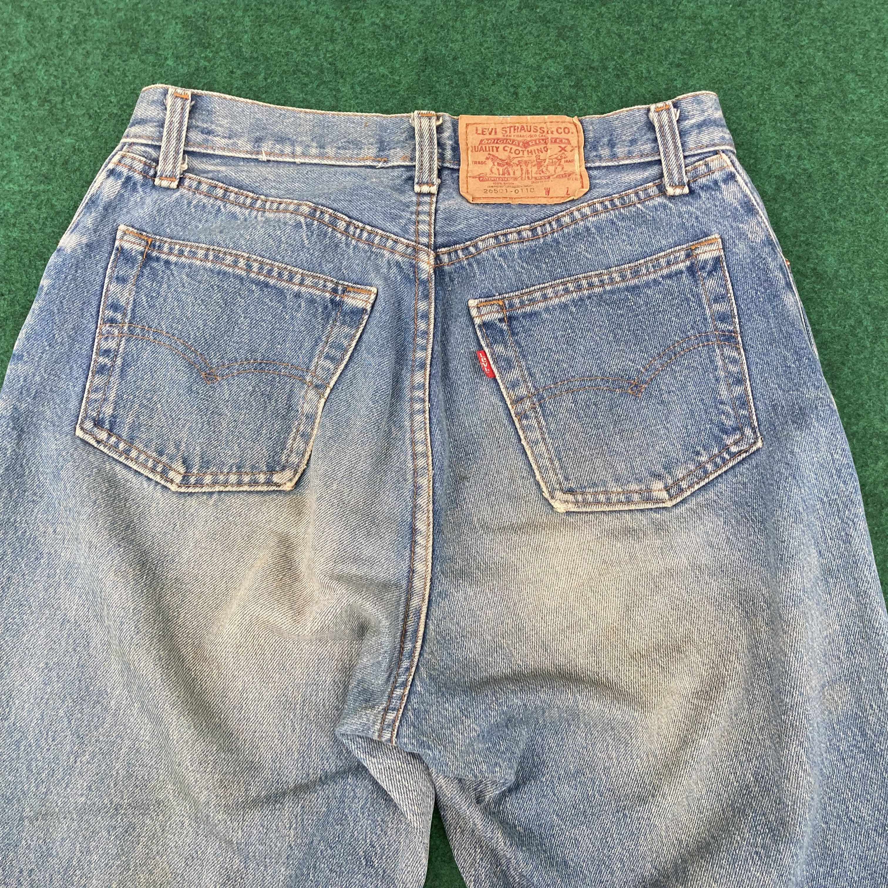 Levi's × Vintage Vtg Levis 501 26501 Distressed Ripped Light Wash Punk Jeans Size US 29 - 8 Thumbnail