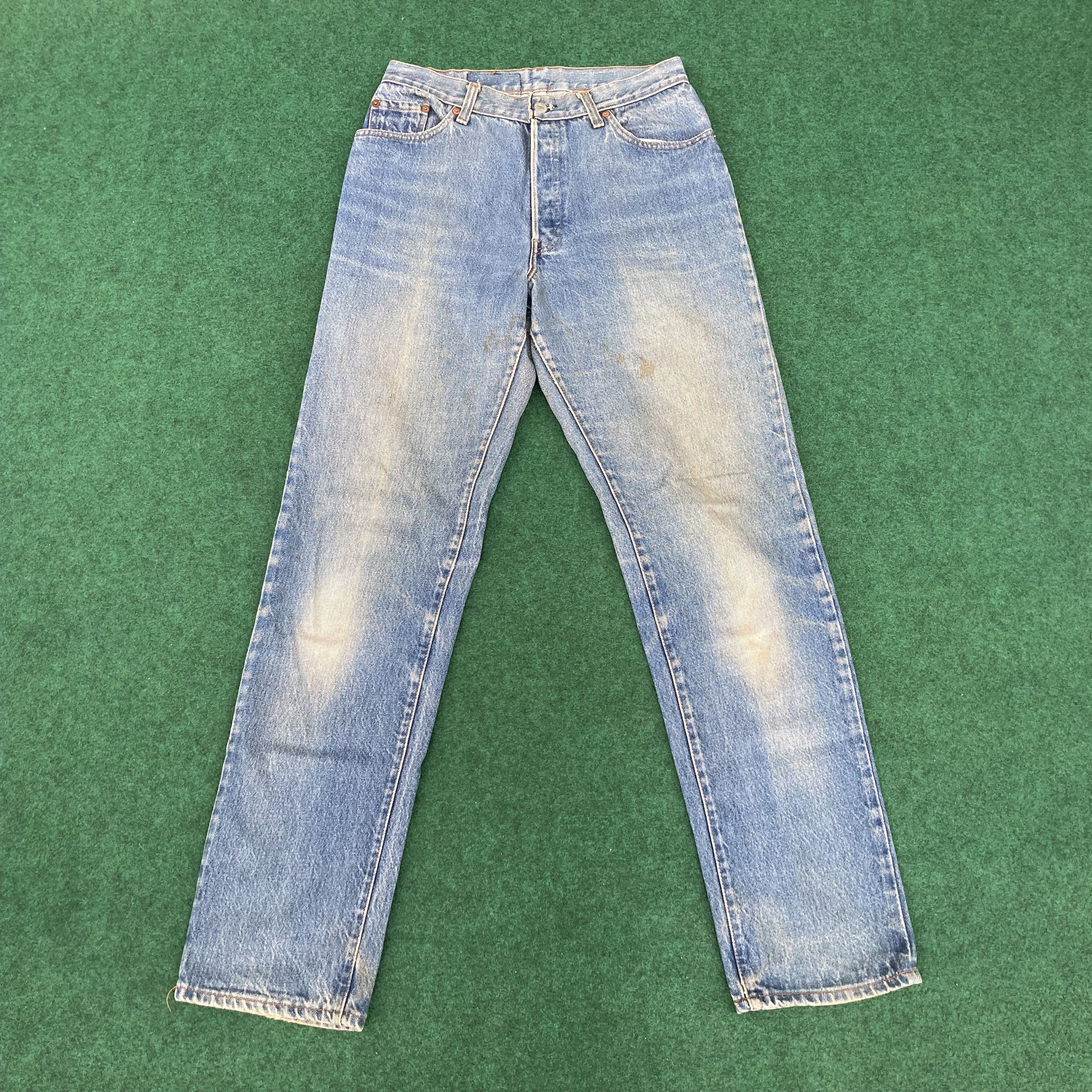 Levi's × Vintage Vtg Levis 501 26501 Distressed Ripped Light Wash Punk Jeans Size US 29 - 1 Thumbnail