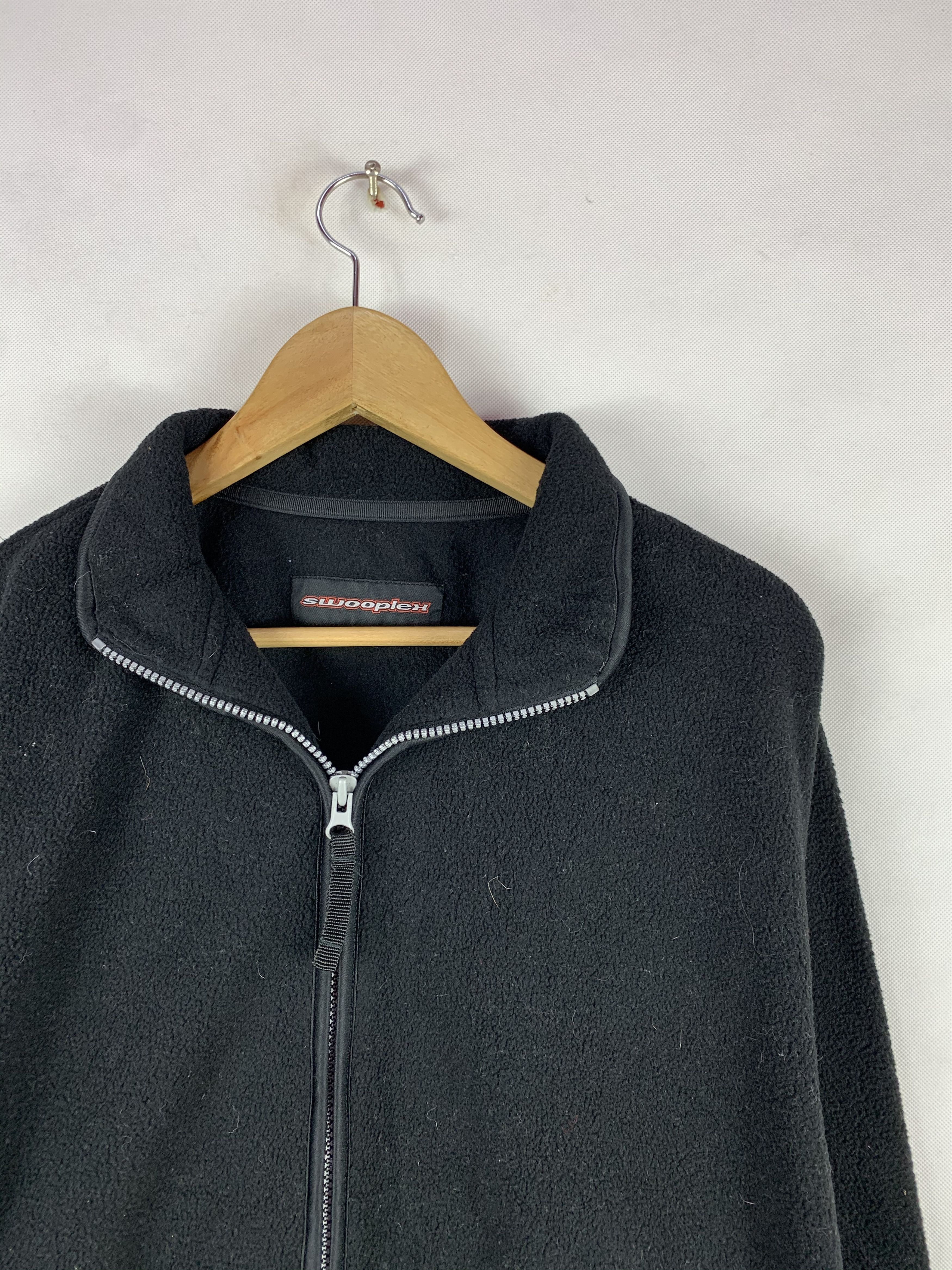 Japanese Brand Steals! Swooplex Plain Black Fleece Jacket Size US L / EU 52-54 / 3 - 4 Thumbnail