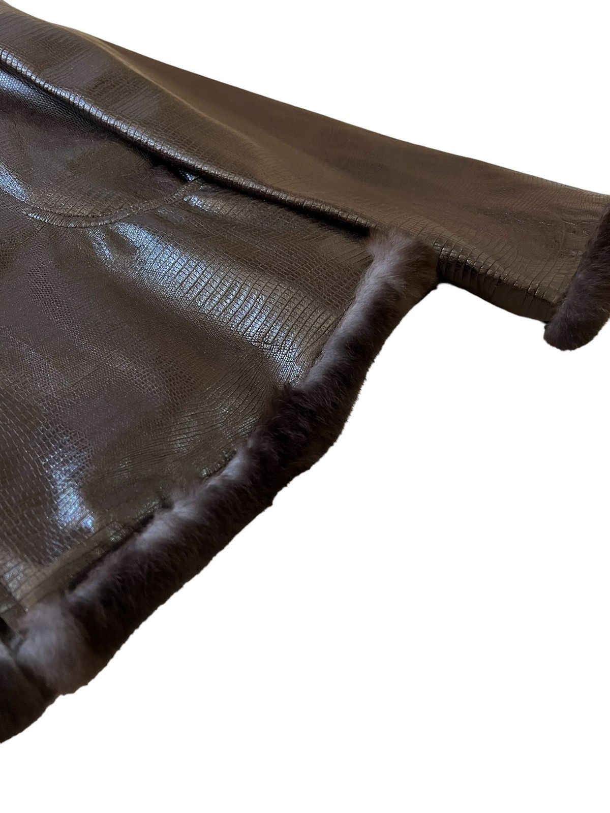 Giorgio Armani (~$7,000) Y2K Rabbit Fur Leather Silk Jacket Size US M / EU 48-50 / 2 - 8 Thumbnail
