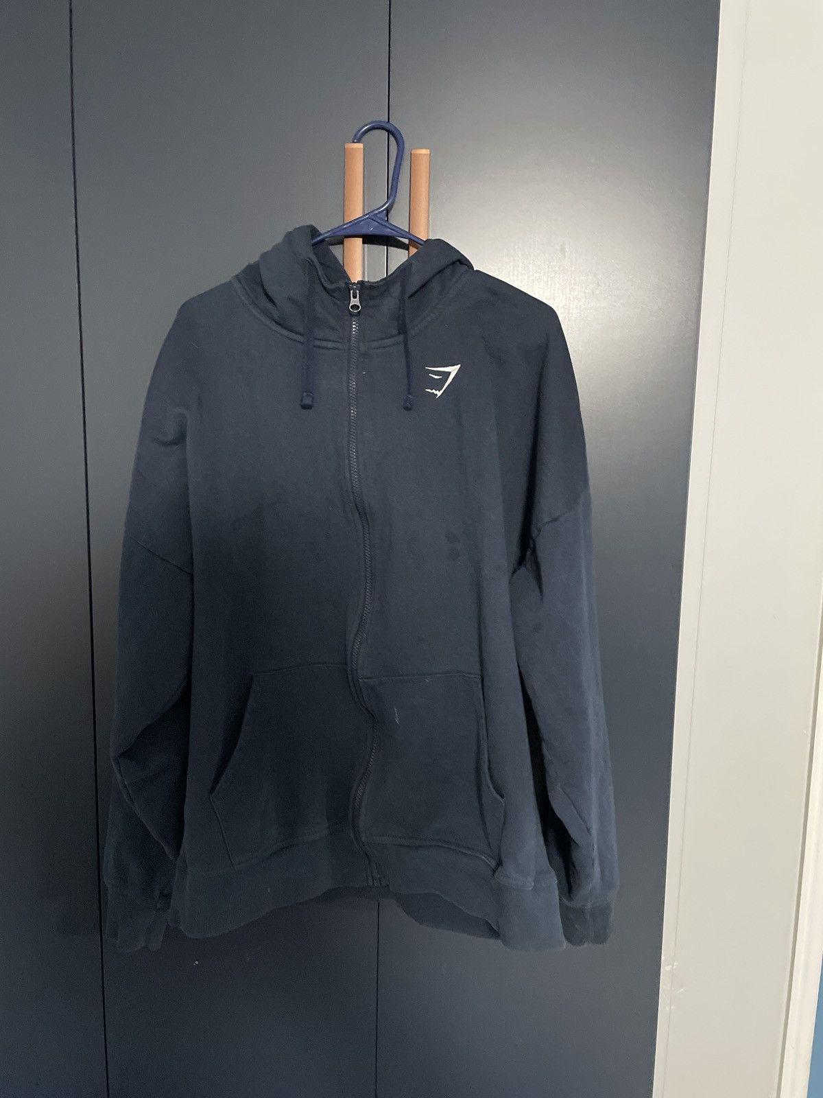 Gymshark Gymshark zip up hoodie jacket blue sz L Grailed