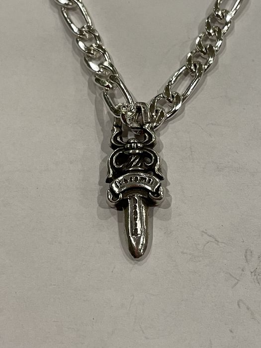 Chrome Hearts RARE Chrome Hearts Dagger Pendant Cuban Link Chain ...