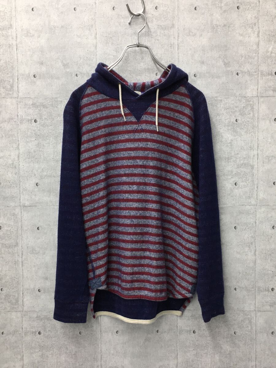 Hoodie Blue Border Pattern Pullover Parka