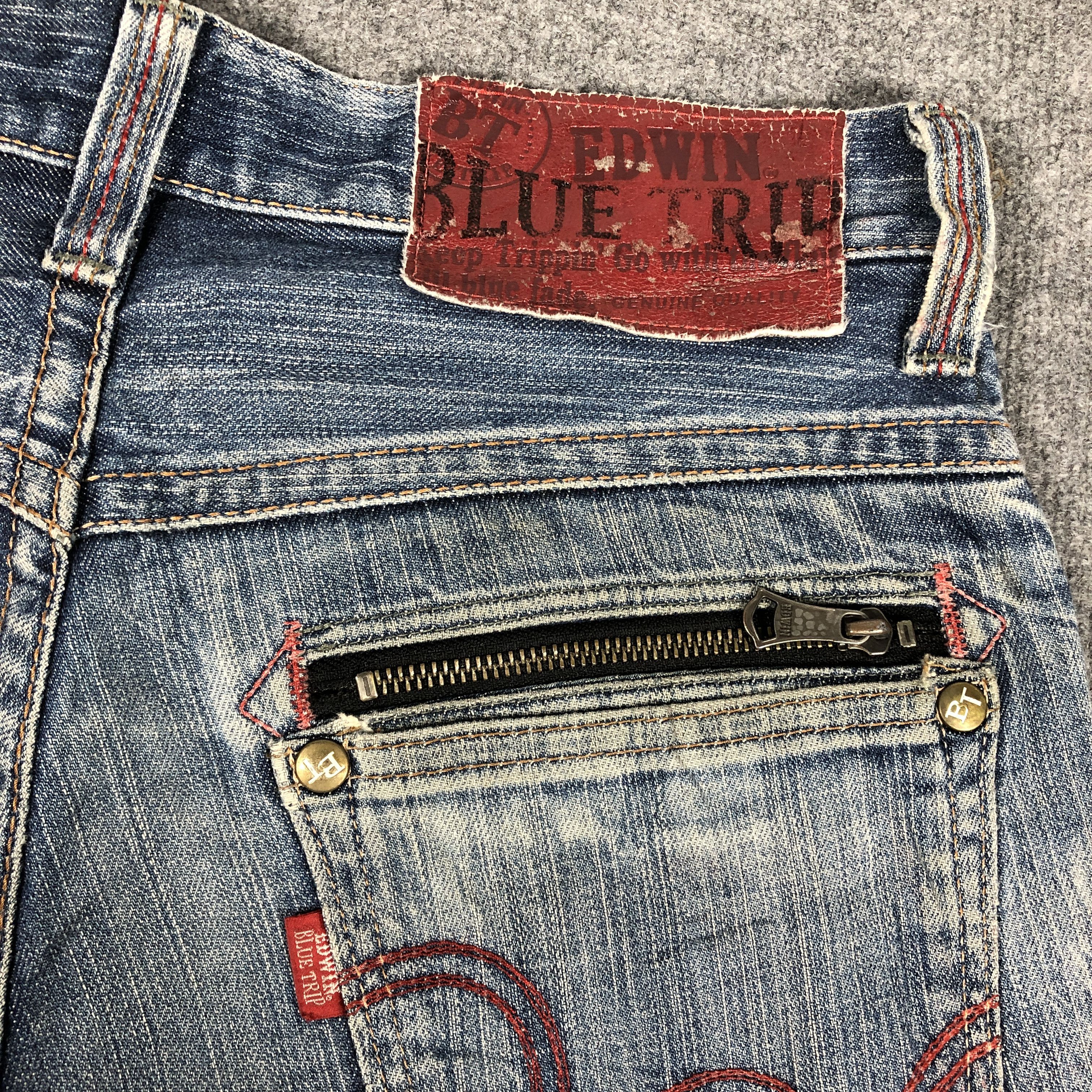 Edwin × Vintage Vintage Edwin Blue Trip Jeans Dirty L1176 Size US 31 - 7 Thumbnail