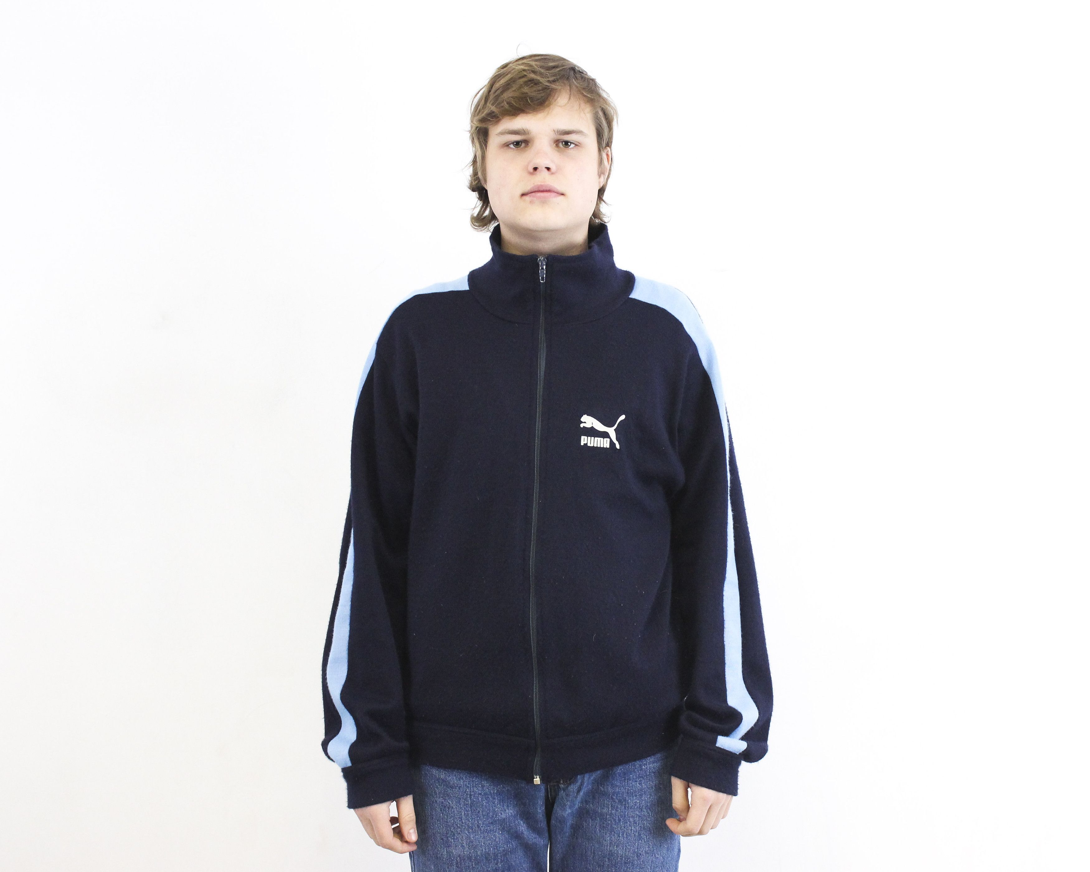 Puma × Vintage Tracksuit Jacket EU 52 Jumper Retro Sweatshirt Sport Top Size US L / EU 52-54 / 3 - 3 Thumbnail