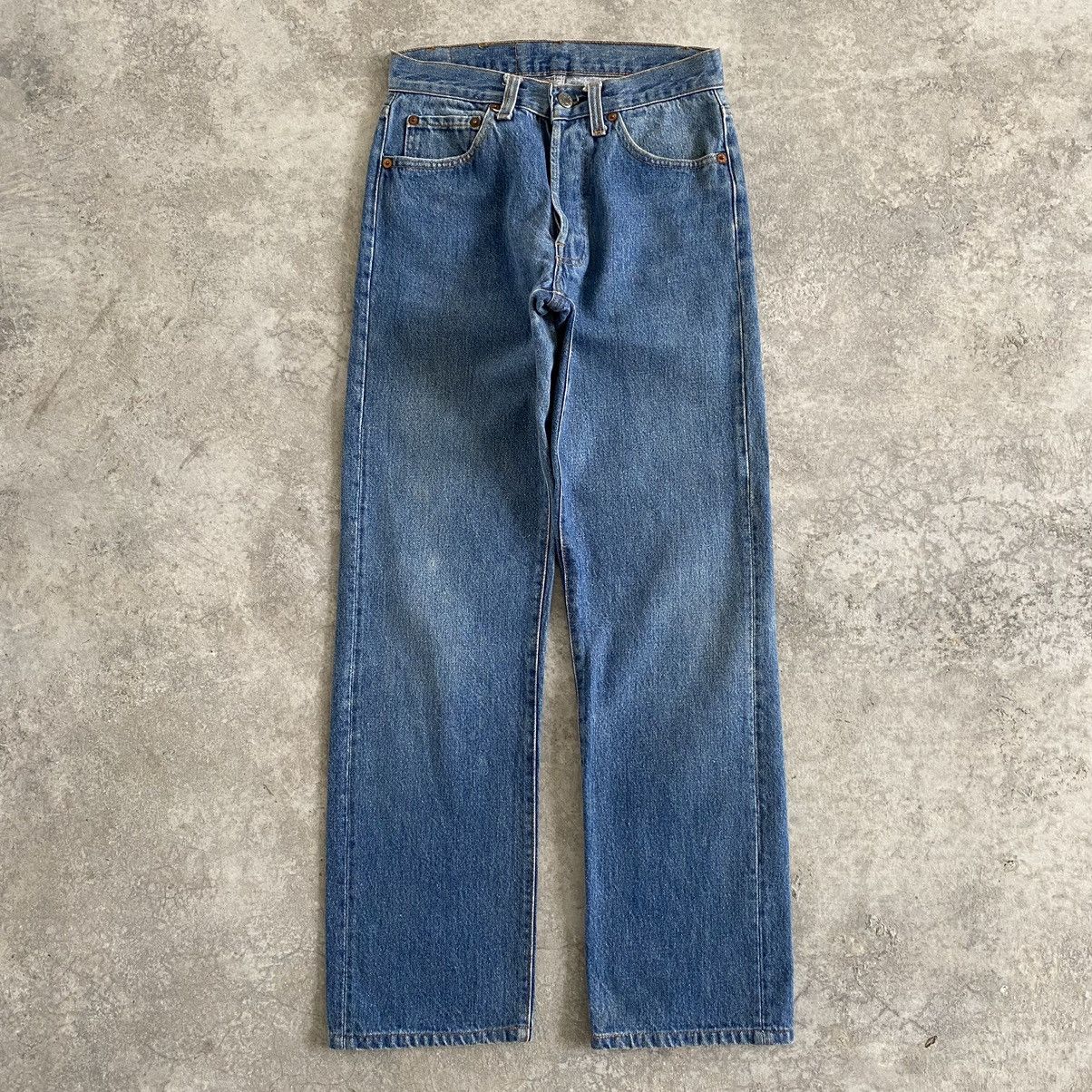 image of Levis x Made In USA Vintage 80’S Levi's 501 High Waisted Stonewashed Blue Jeans, Men's (Size 26)