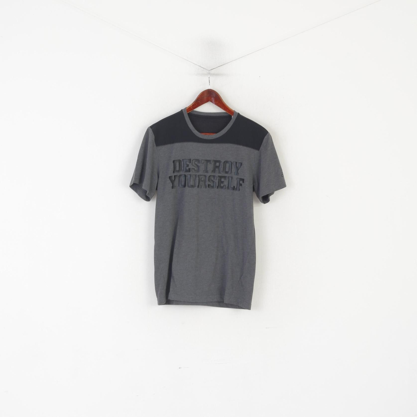 Adidas × Vintage Adidas Men S Shirt Grey Destroy Yourself 0970 Size US S / EU 44-46 / 1 - 1 Thumbnail