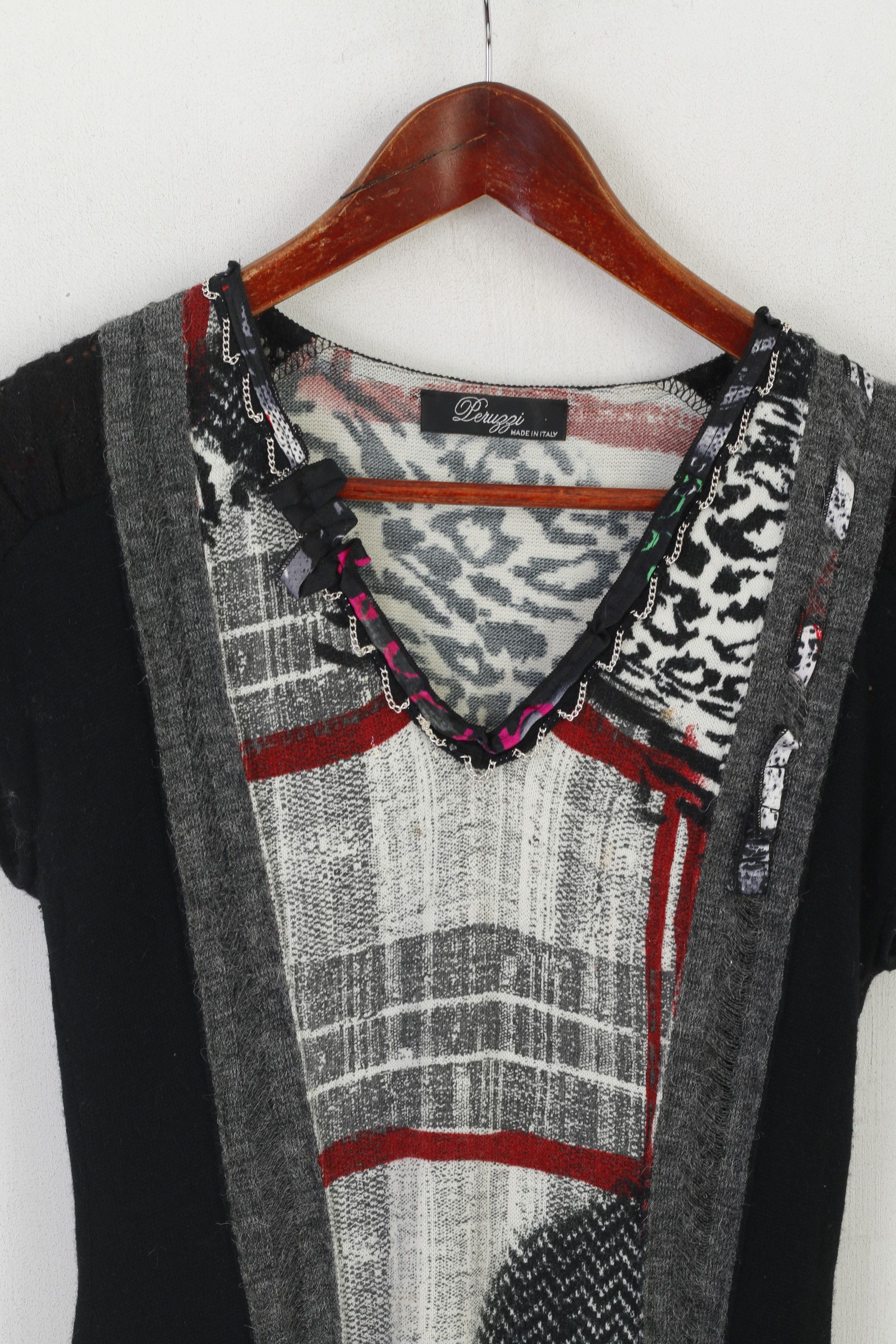 Vintage Peruggi Women S Dress Black Wool Vintage 5245 Size S / US 4 / IT 40 - 3 Thumbnail