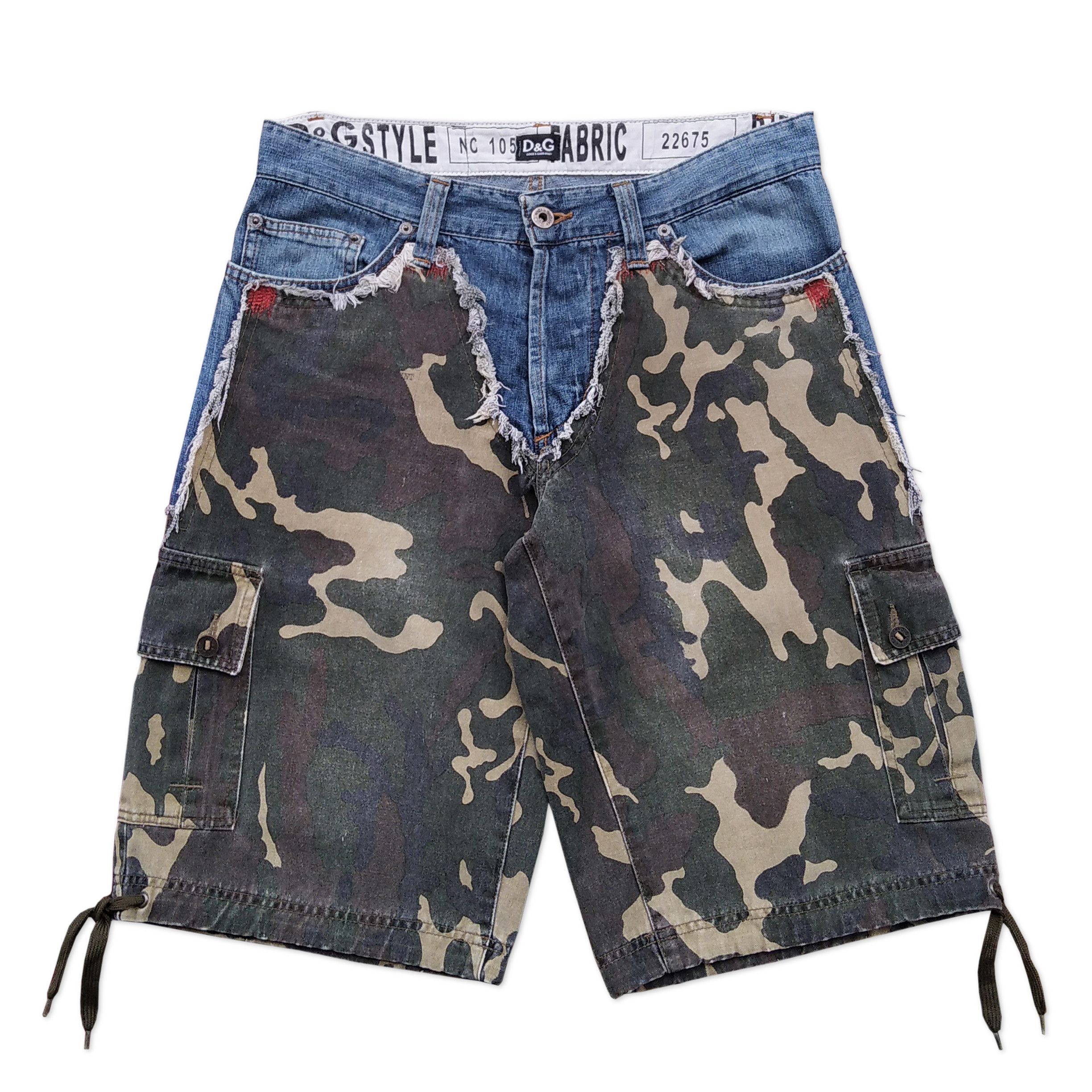 ヒロムハーツ様 DOLCE&GABBANA denim cargo shorts Dolce & Gabbana DOLCE GABBANA Camo Denim Shorts Vintage Limited