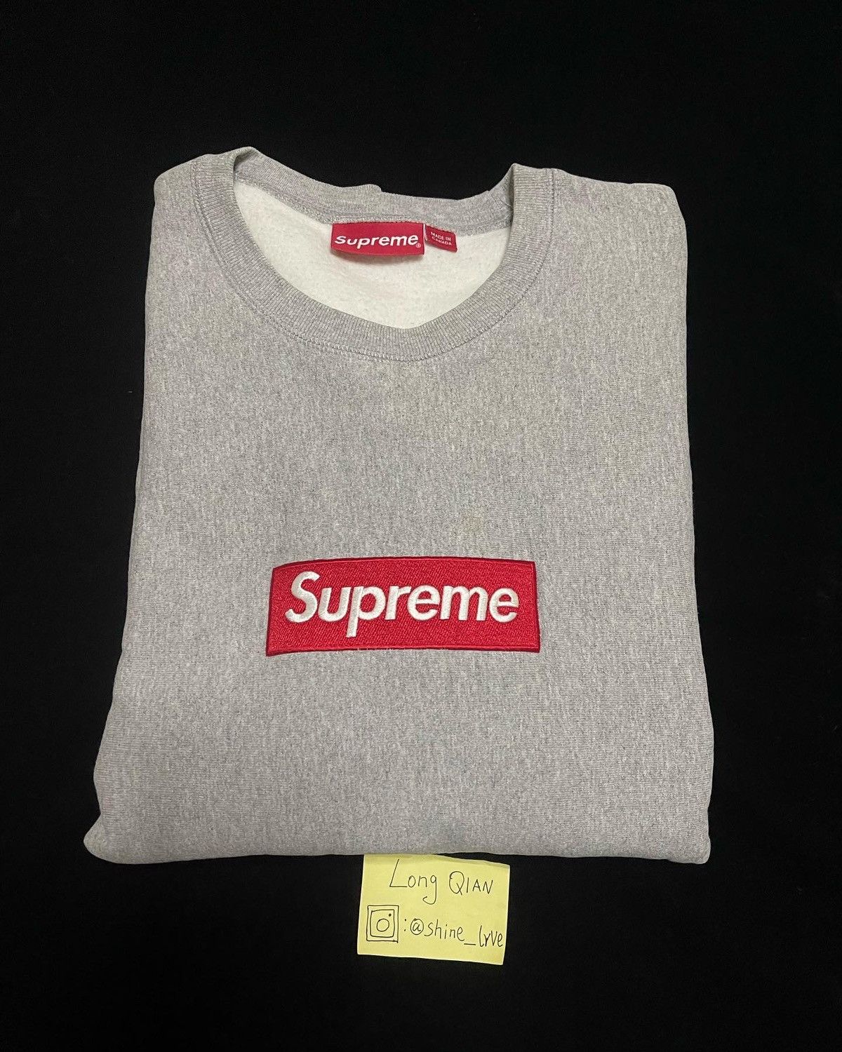 Supreme Supreme red on grey box logo crewneck Size US L / EU 52-54 / 3 - 3 Thumbnail