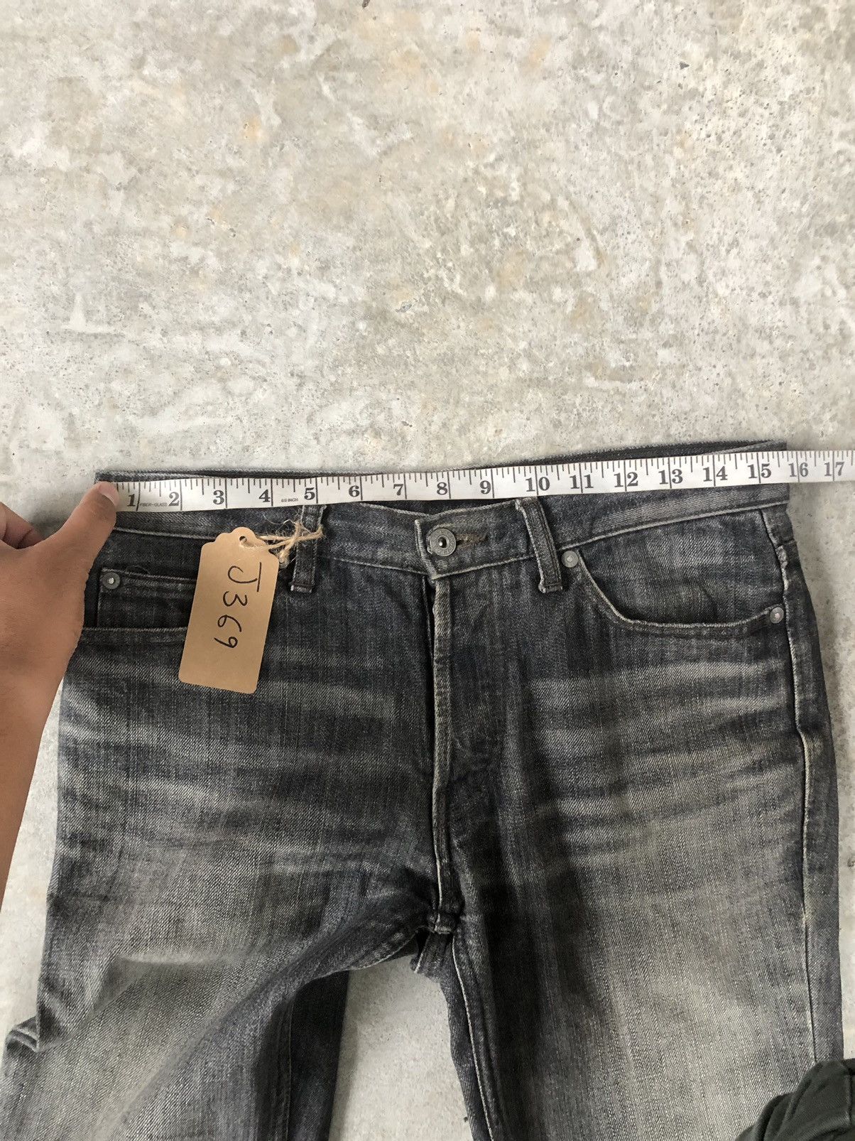 Japanese Brand Japanese Lounge Lizard Distressed Jeans Slim cut Size US 31 - 14 Thumbnail