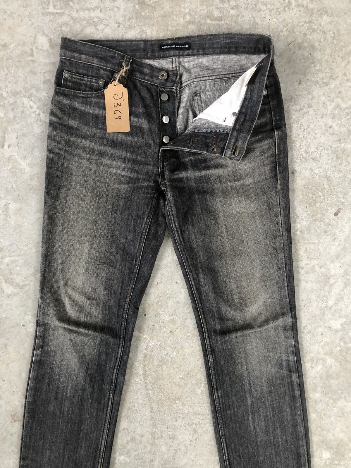 Japanese Brand Japanese Lounge Lizard Distressed Jeans Slim cut Size US 31 - 5 Thumbnail