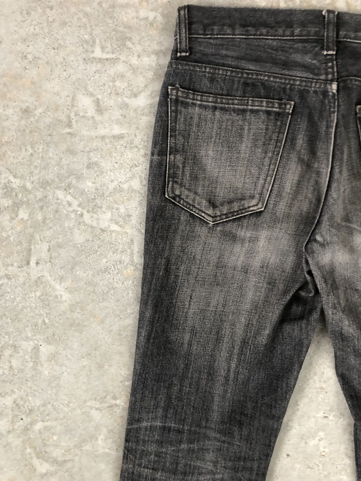 Japanese Brand Japanese Lounge Lizard Distressed Jeans Slim cut Size US 31 - 12 Thumbnail