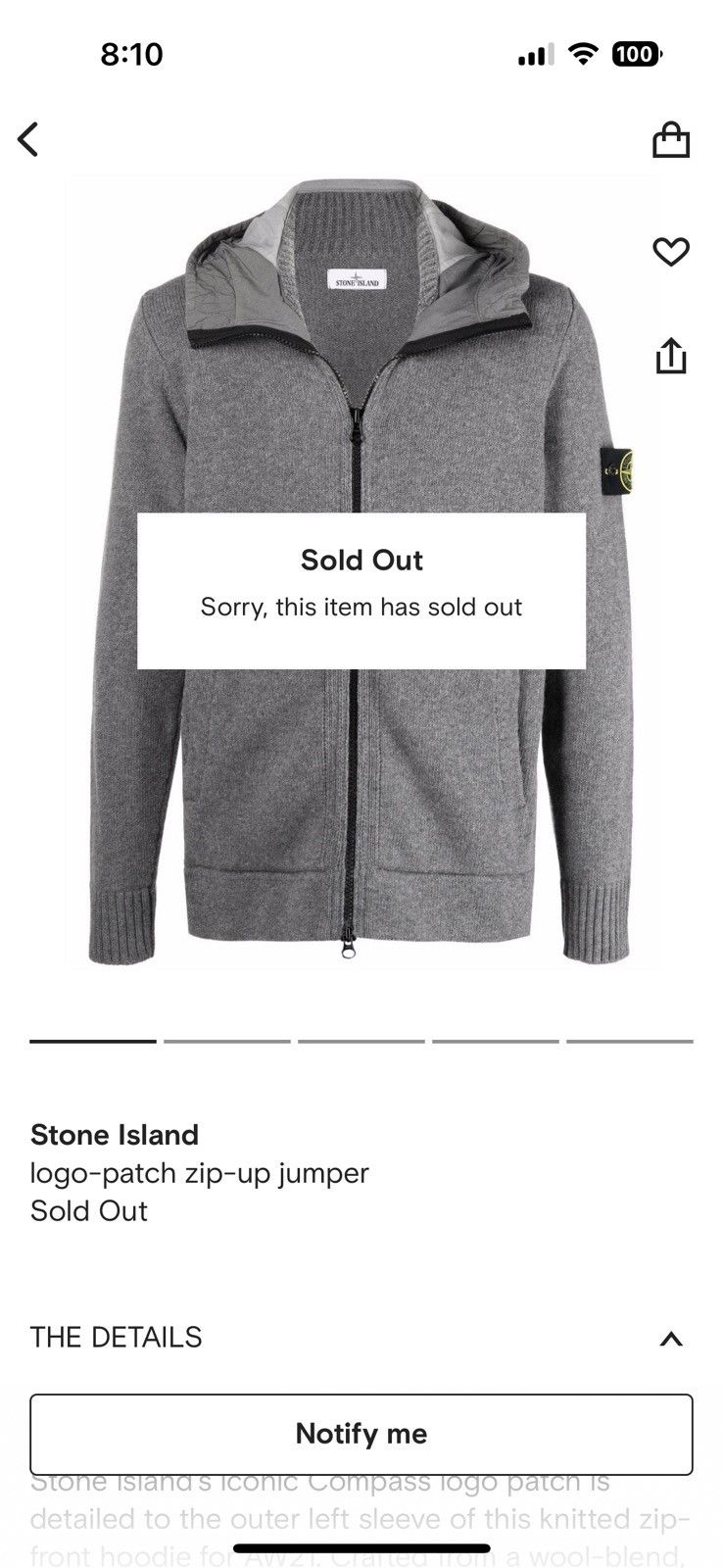 Stone Island Stone Island Zip Hoodie Size US M / EU 48-50 / 2 - 8 Thumbnail