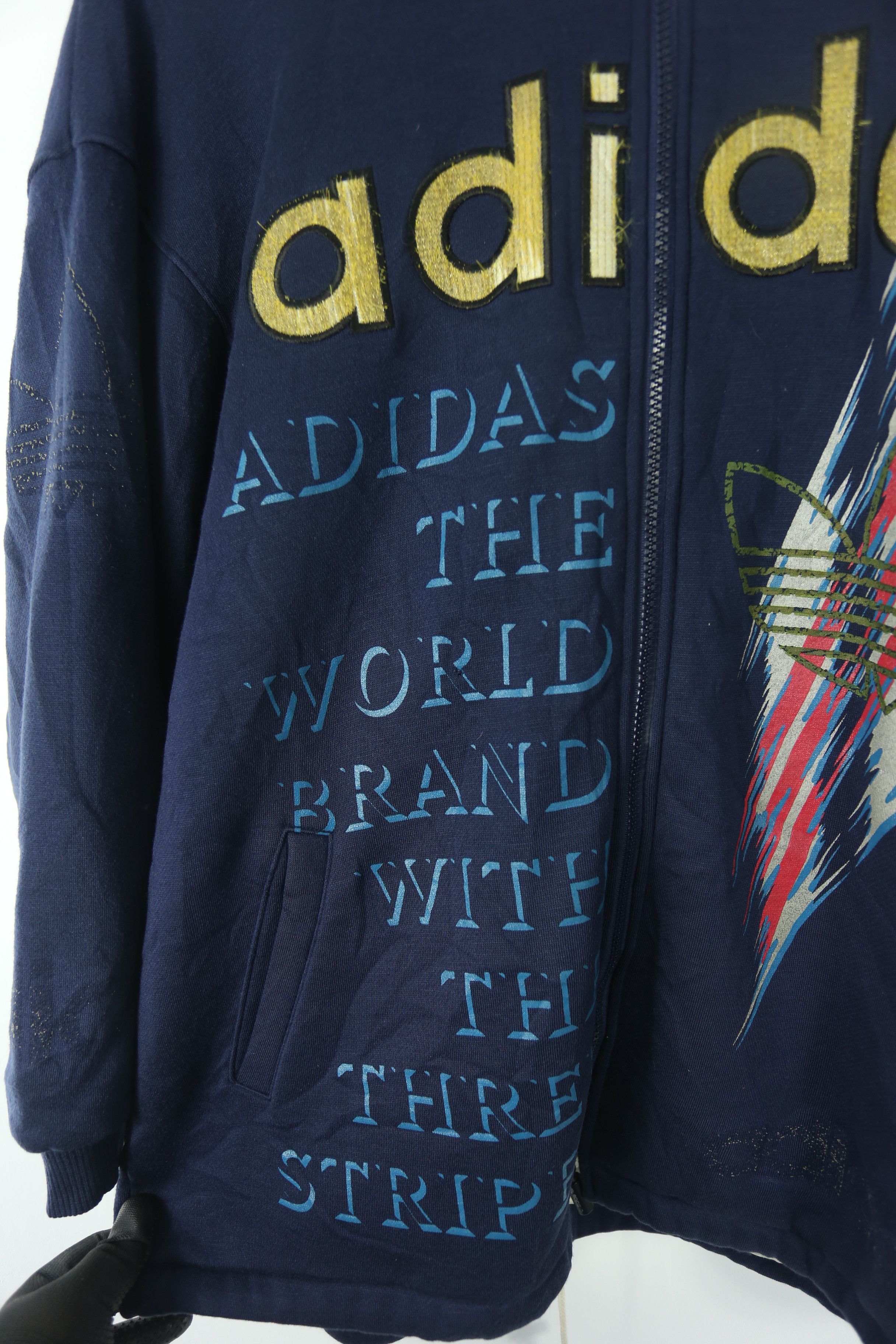 Adidas × Vintage Vintage 80s Adidas Sweater Jacket JK054 Size US XL / EU 56 / 4 - 4 Thumbnail