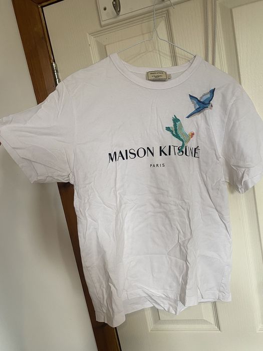 Maison Kitsune Maison Kitsune embroidered bird tee shirt | Grailed