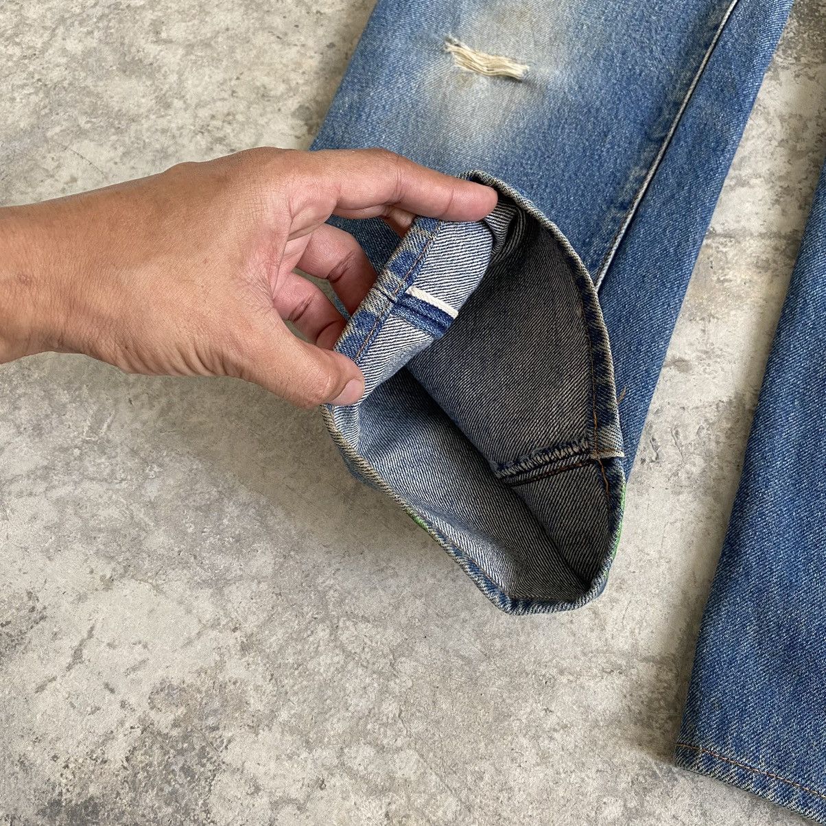 Levi's Vintage 70’s 80's Levi's 501 Ripped Selvedge Denim Jeans Size US 29 - 11 Thumbnail
