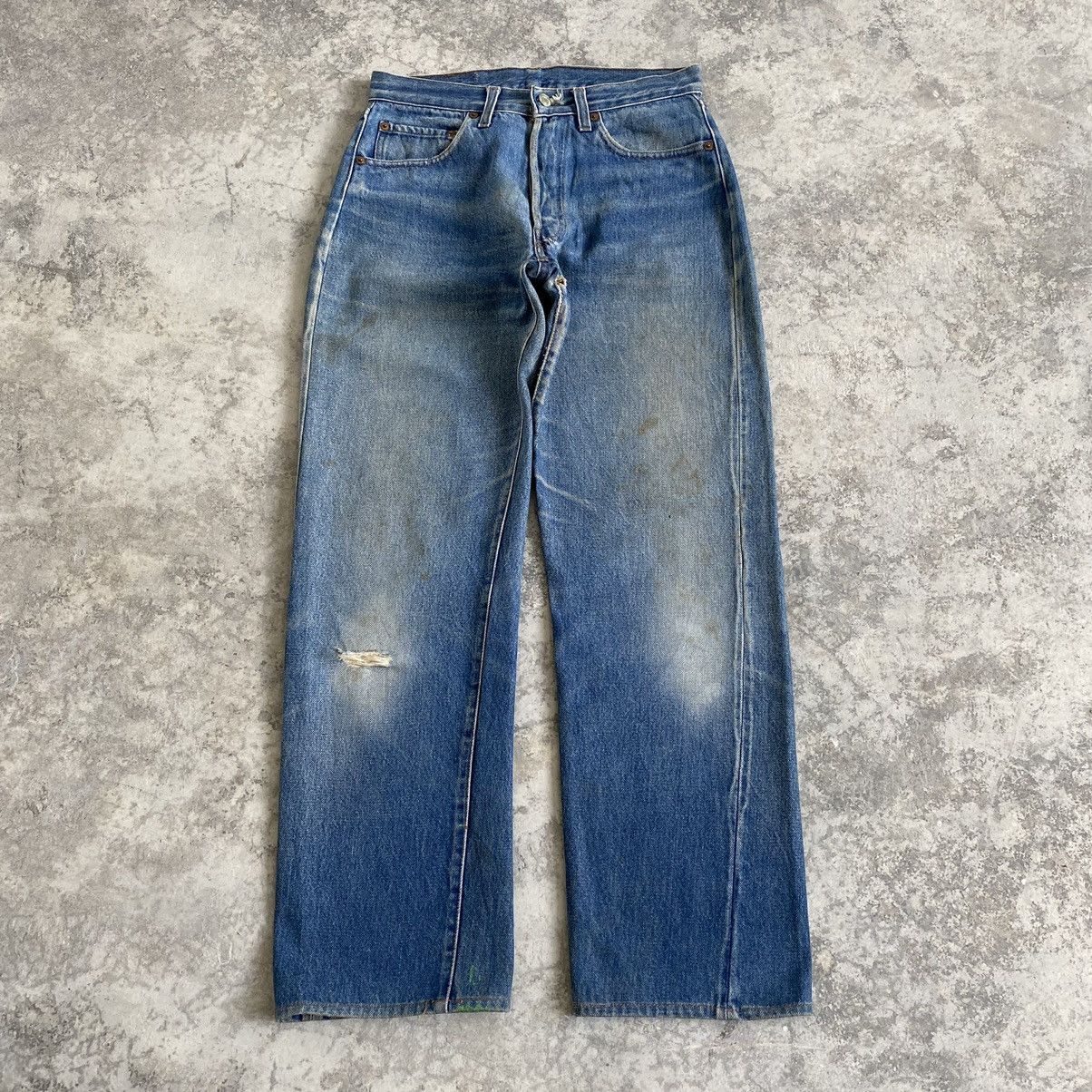 Levi's Vintage 70’s 80's Levi's 501 Ripped Selvedge Denim Jeans Size US 29 - 2 Thumbnail