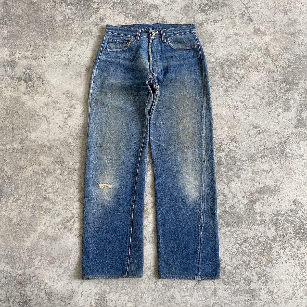 Levi's Vintage 70’s 80's Levi's 501 Ripped Selvedge Denim Jeans Size US 29 - 1 Thumbnail