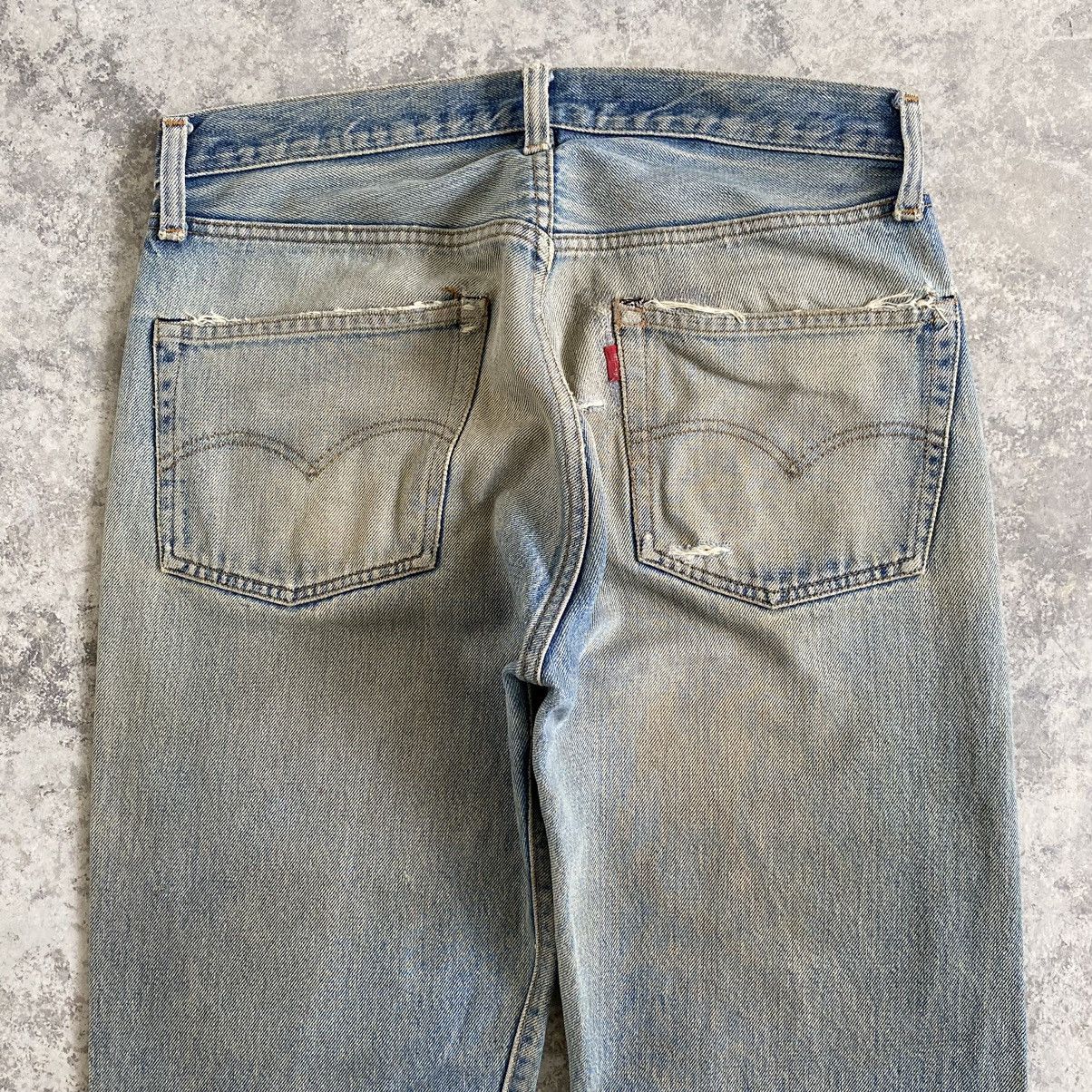 Levi's Vintage 70’s 80's Levi's 501 Ripped Selvedge Denim Jeans Size US 31 - 16 Thumbnail