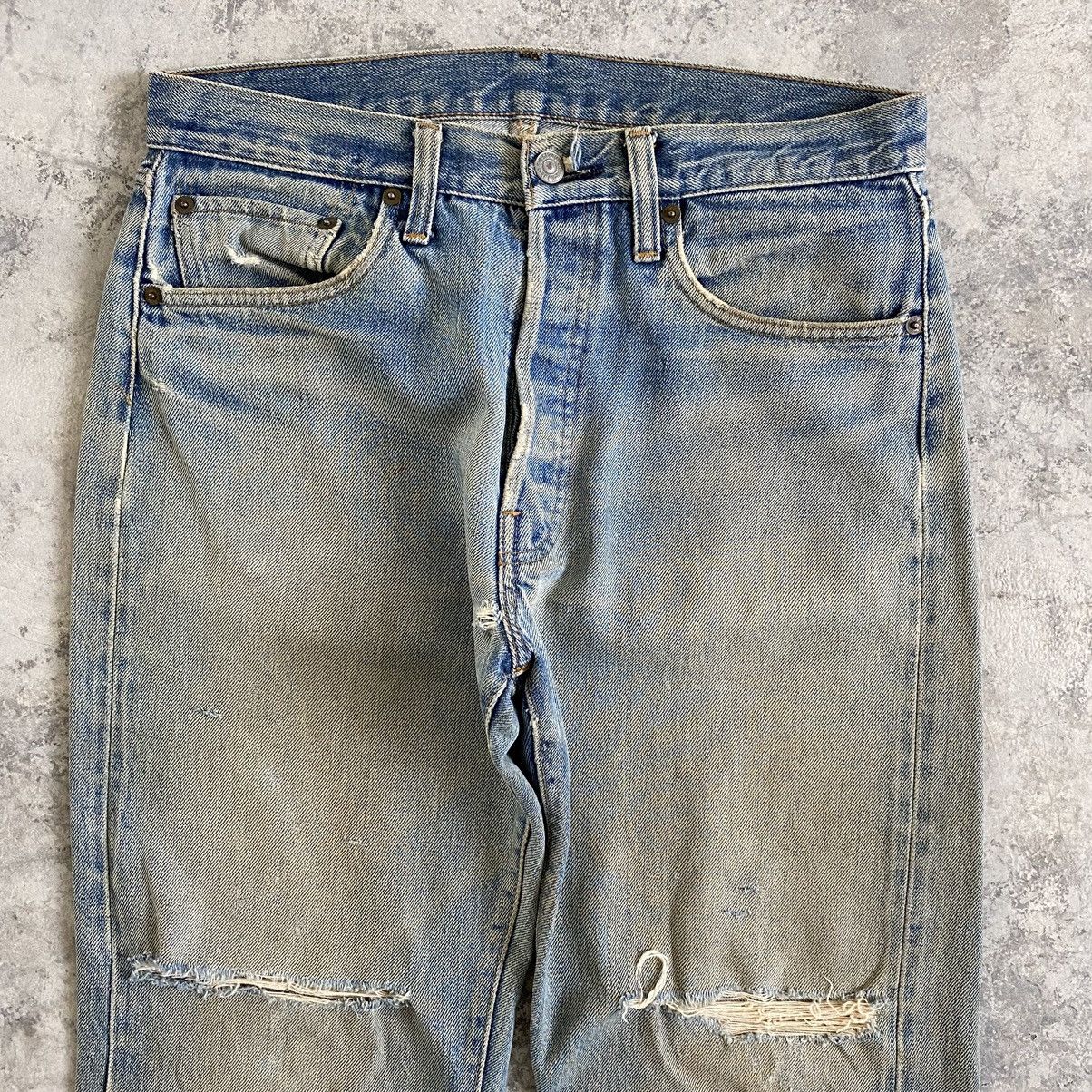 Levi's Vintage 70’s 80's Levi's 501 Ripped Selvedge Denim Jeans Size US 31 - 8 Thumbnail