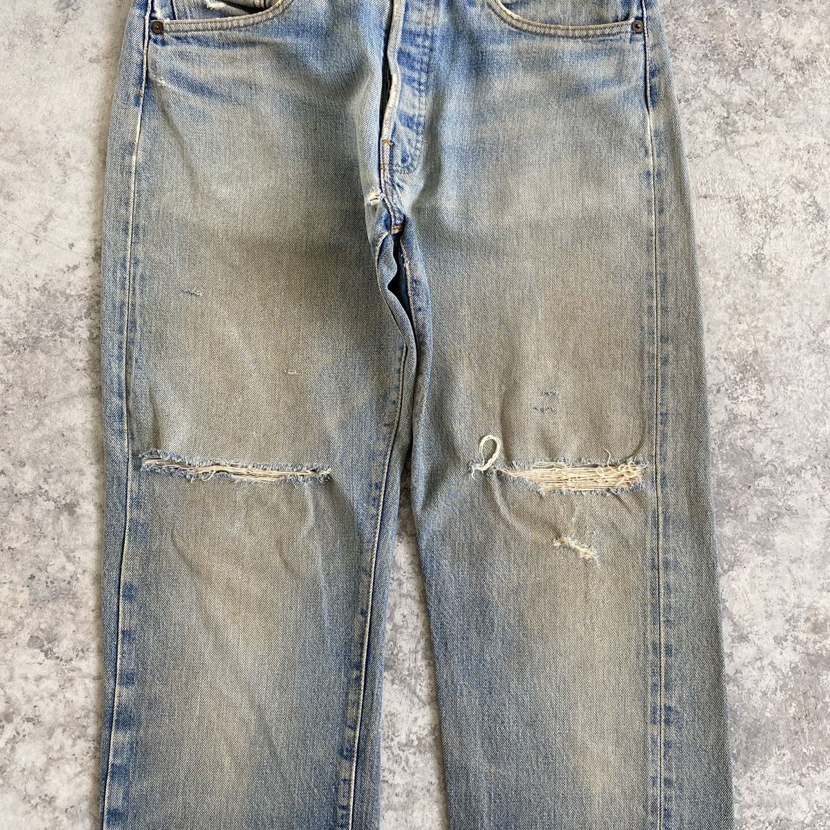 Levi's Vintage 70’s 80's Levi's 501 Ripped Selvedge Denim Jeans Size US 31 - 7 Thumbnail