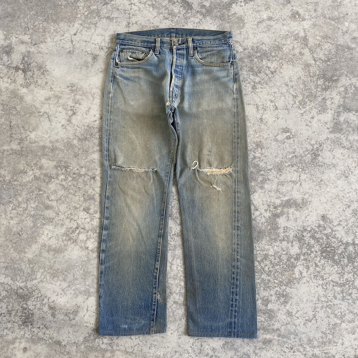 Levi's Vintage 70’s 80's Levi's 501 Ripped Selvedge Denim Jeans Size US 31 - 2 Thumbnail