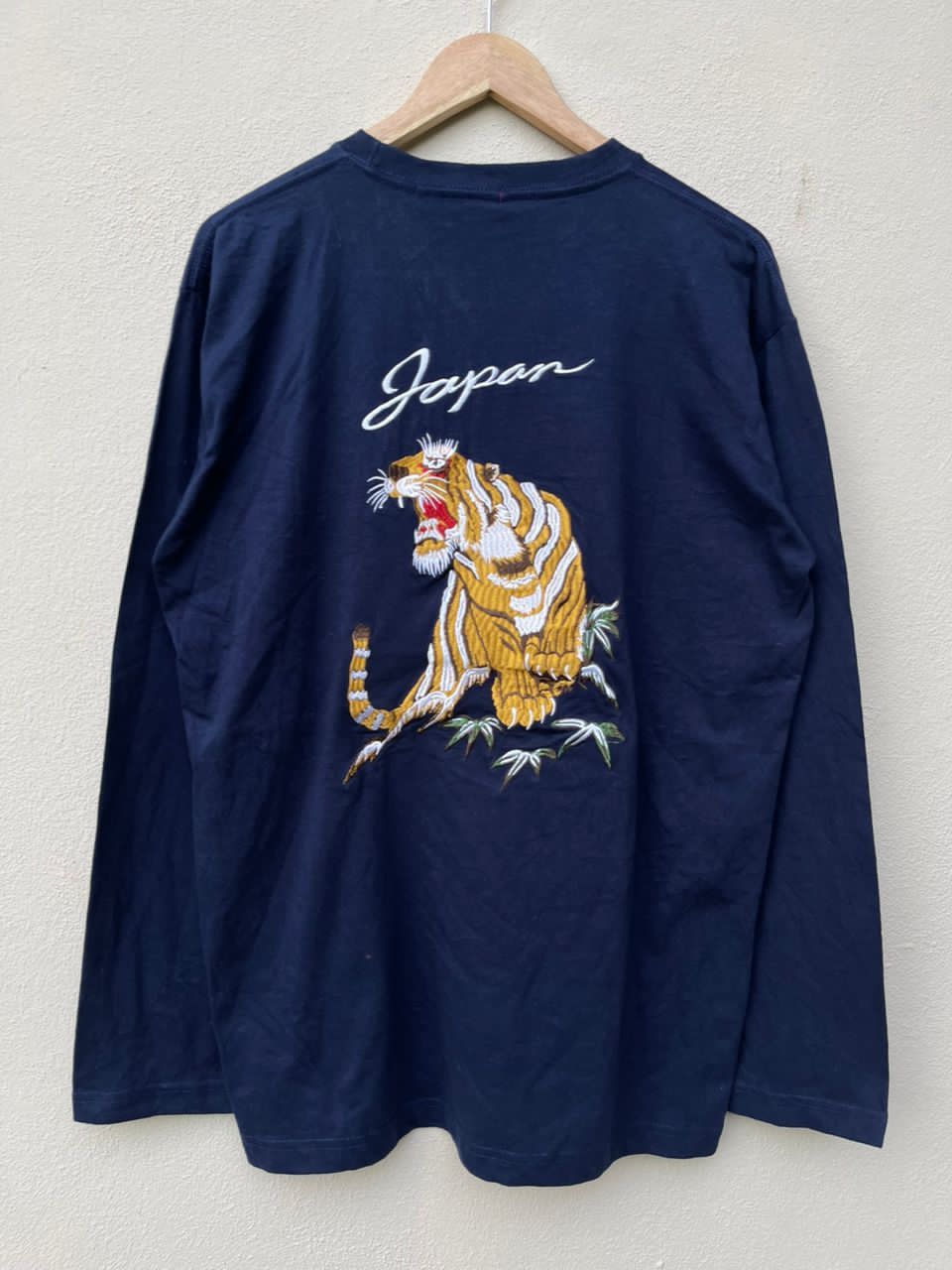 Embroidered Japanese Tiger Long Sleeves Tee