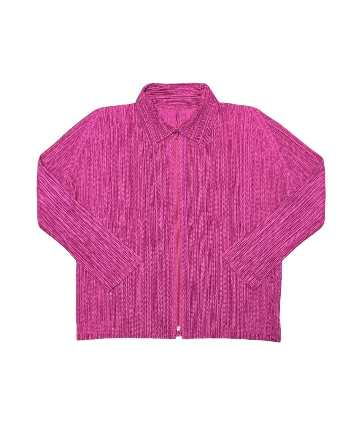 image of Pleats Please Issey Miyake Pleated Zip-Fastened Blouse in Pink, Women's (Size Large)