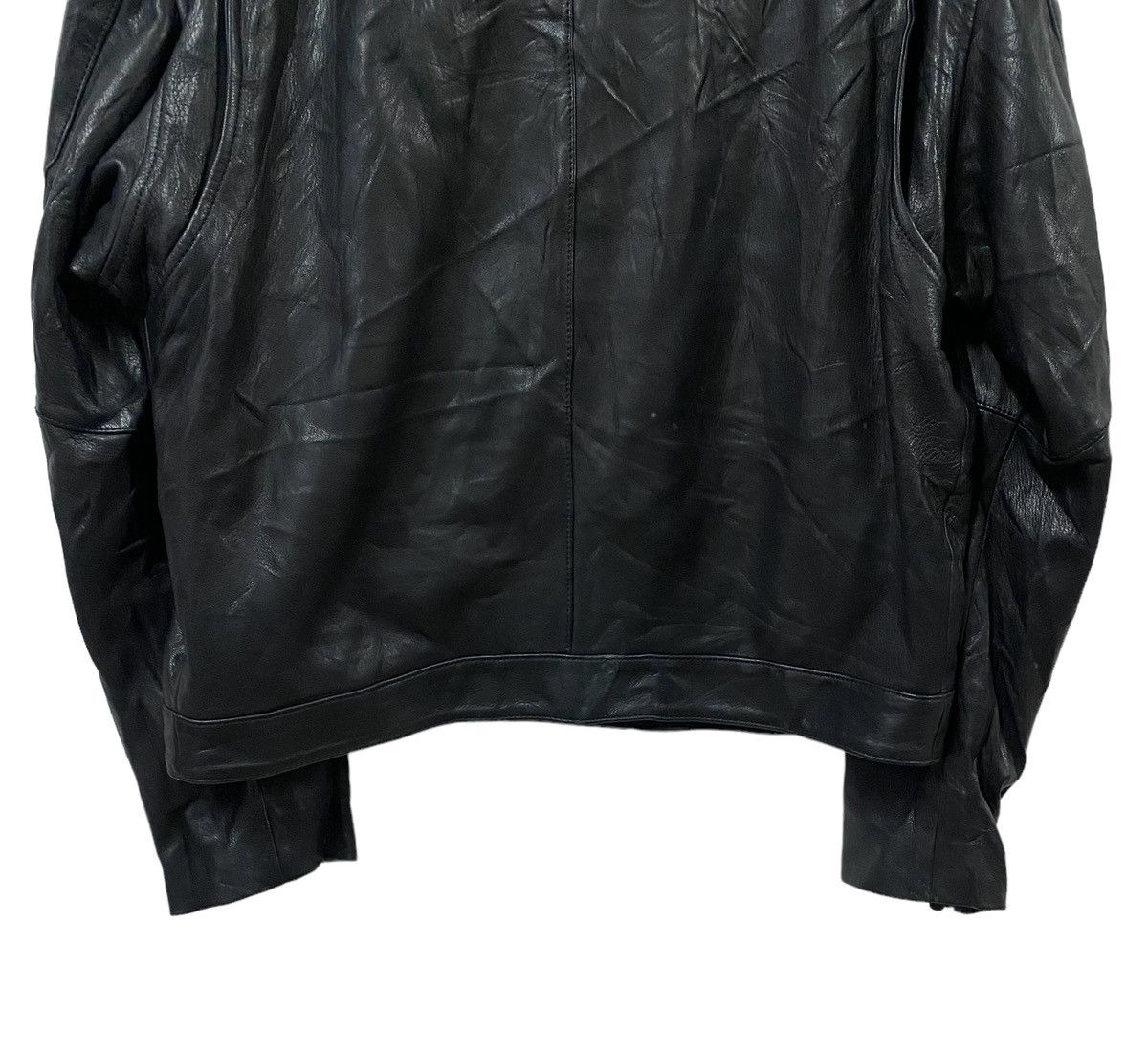 Diesel × Donna Karan Vtg🌑Donna Karan New York Double Collar Leather Jacket Size US XL / EU 56 / 4 - 14 Thumbnail