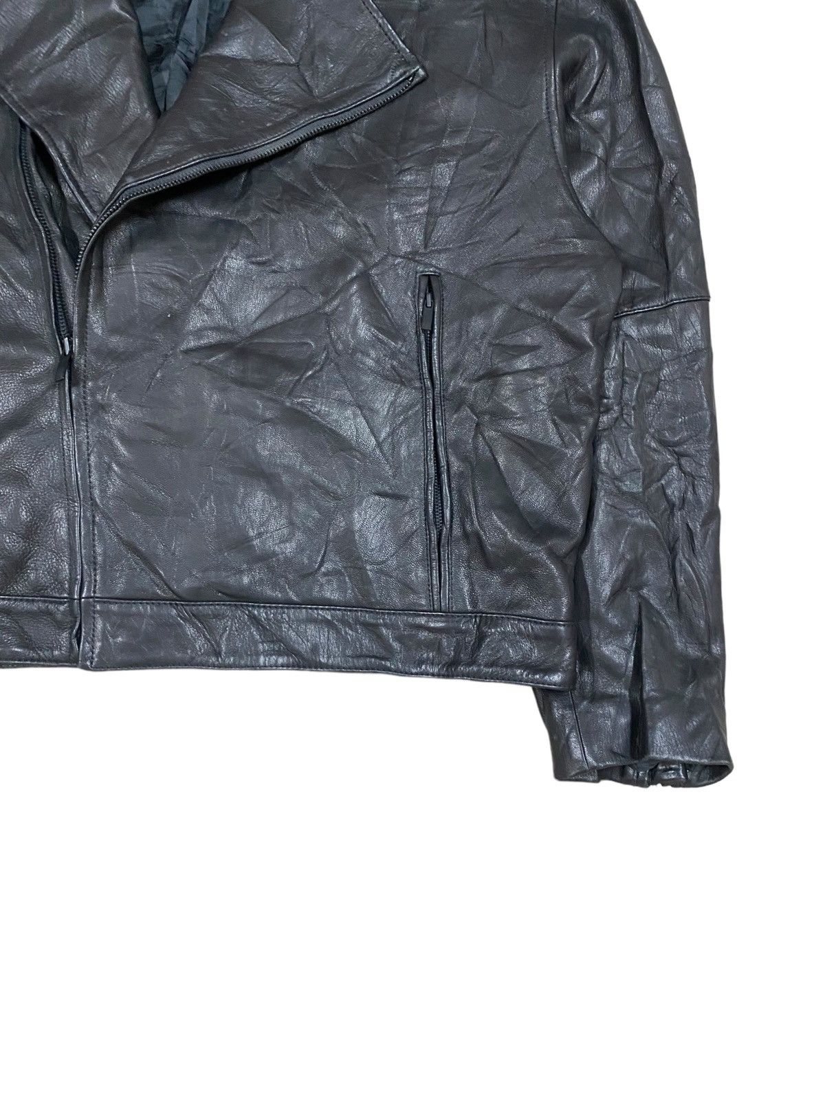 Diesel × Donna Karan Vtg🌑Donna Karan New York Double Collar Leather Jacket Size US XL / EU 56 / 4 - 8 Thumbnail