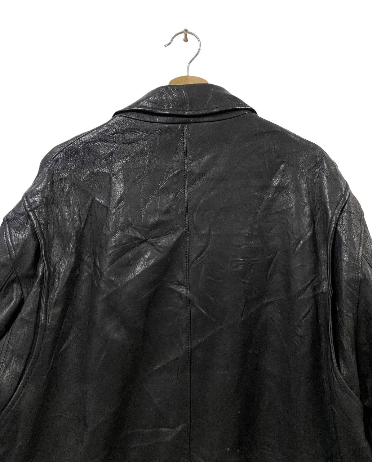 Diesel × Donna Karan Vtg🌑Donna Karan New York Double Collar Leather Jacket Size US XL / EU 56 / 4 - 13 Thumbnail