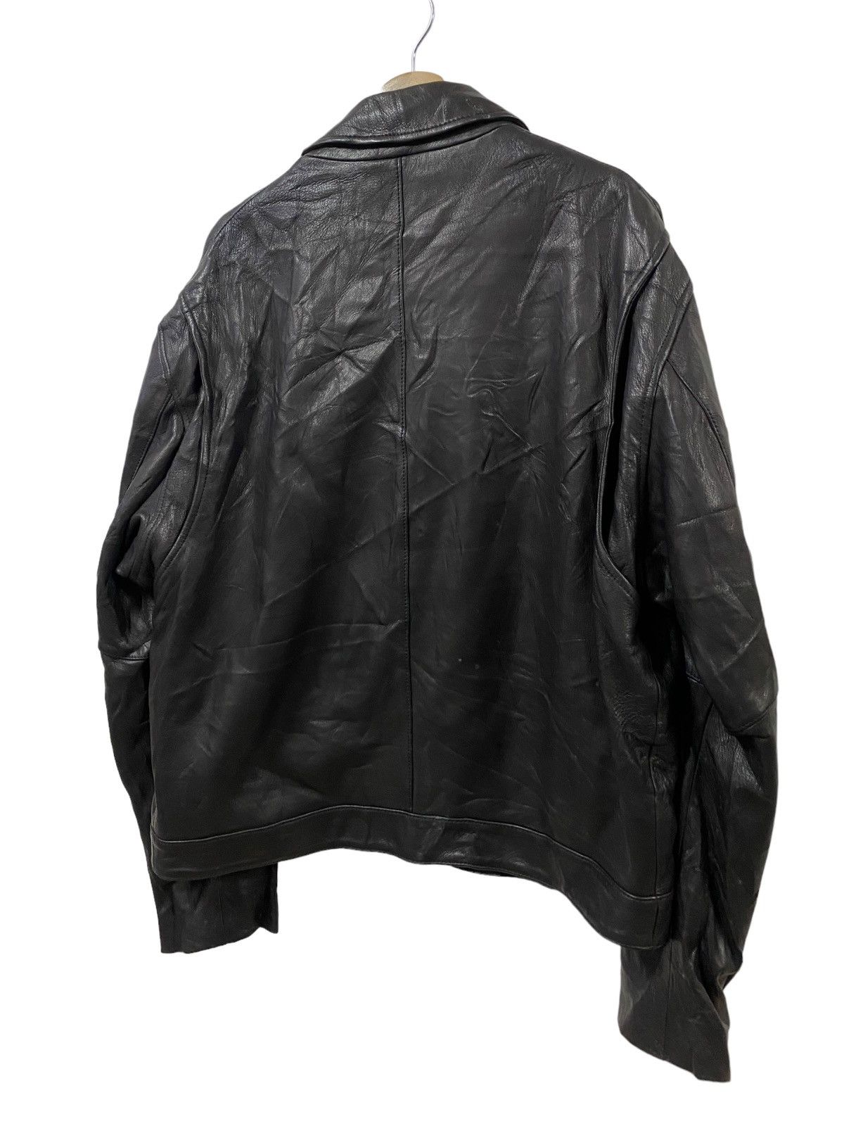 Diesel × Donna Karan Vtg🌑Donna Karan New York Double Collar Leather Jacket Size US XL / EU 56 / 4 - 15 Thumbnail