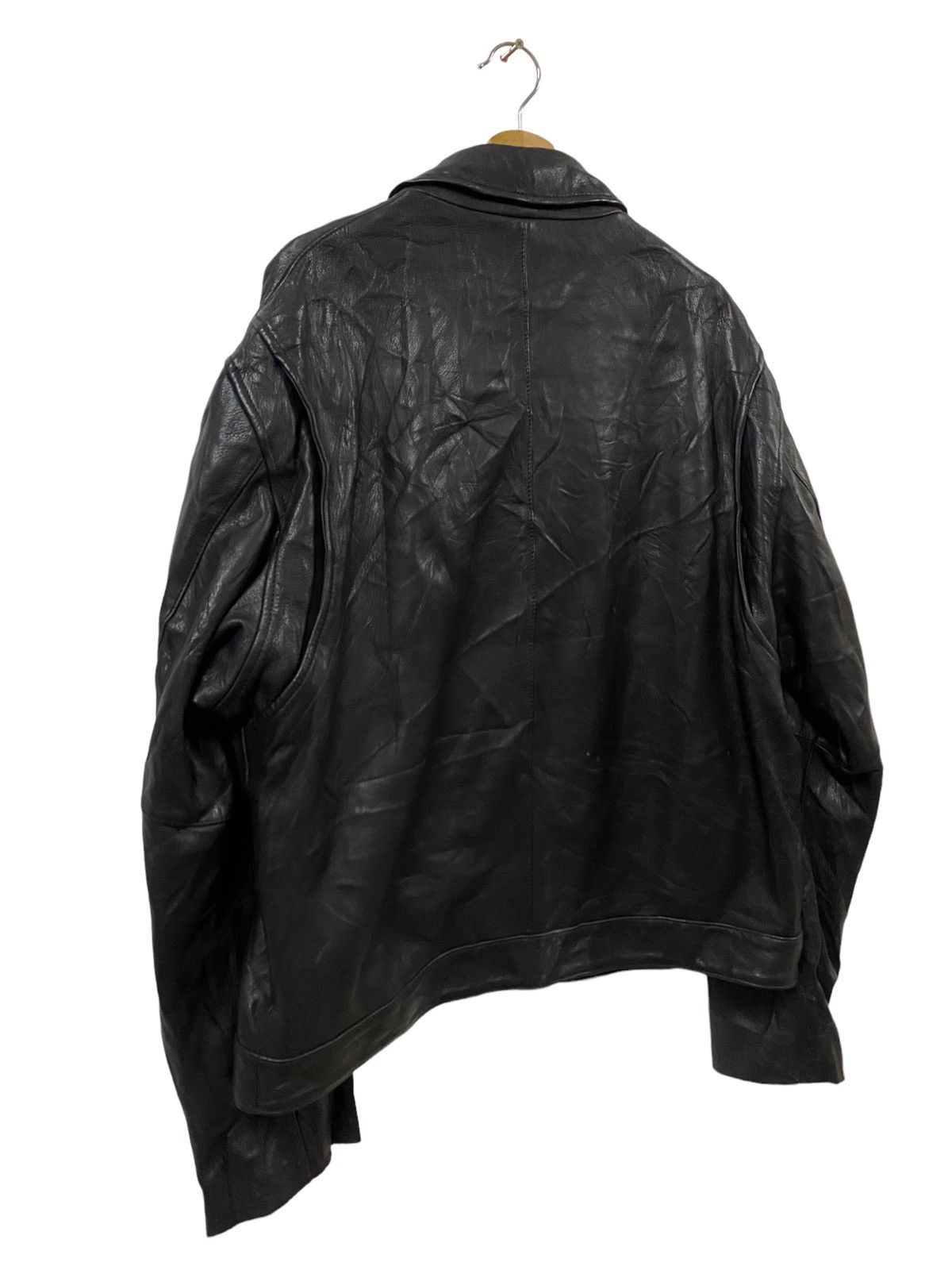 Diesel × Donna Karan Vtg🌑Donna Karan New York Double Collar Leather Jacket Size US XL / EU 56 / 4 - 16 Thumbnail