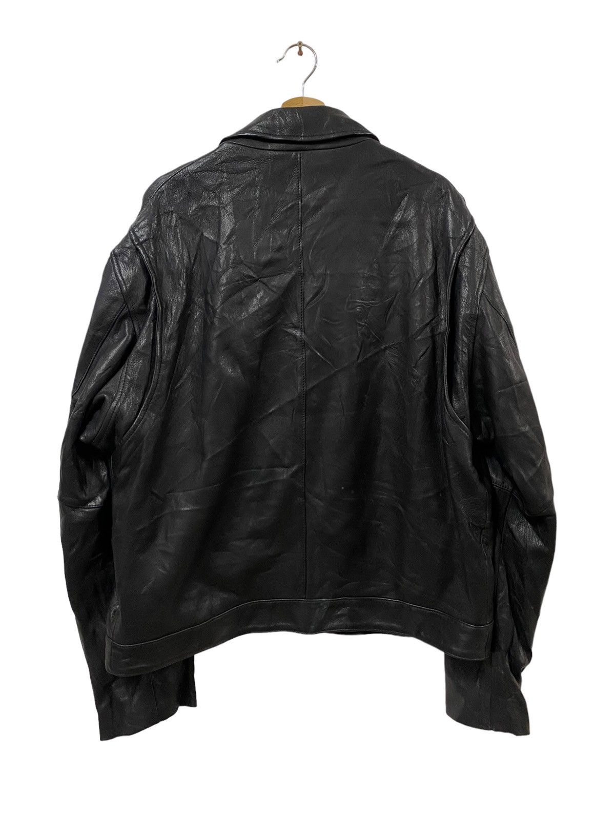 Diesel × Donna Karan Vtg🌑Donna Karan New York Double Collar Leather Jacket Size US XL / EU 56 / 4 - 2 Thumbnail