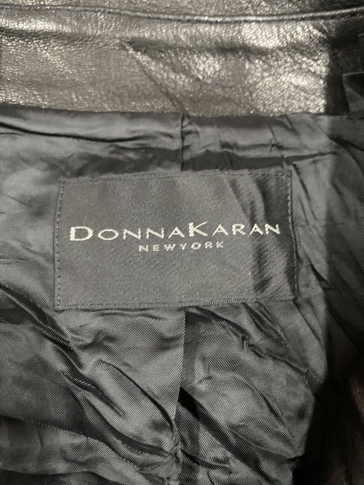 Diesel × Donna Karan Vtg🌑Donna Karan New York Double Collar Leather Jacket Size US XL / EU 56 / 4 - 18 Thumbnail