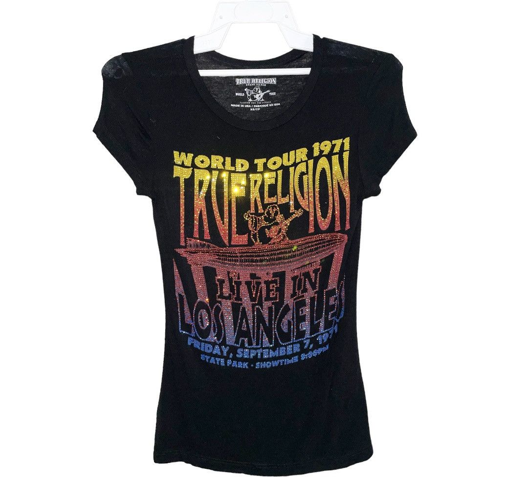 True Religion True Religion Striking Bling Beads Stretchable Tee Size XS / US 0-2 / IT 36-38 - 6 Thumbnail