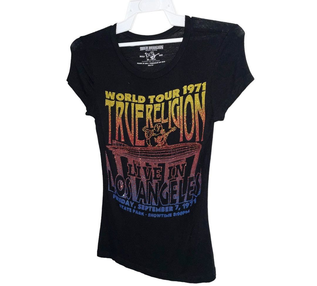 True Religion True Religion Striking Bling Beads Stretchable Tee Size XS / US 0-2 / IT 36-38 - 8 Thumbnail